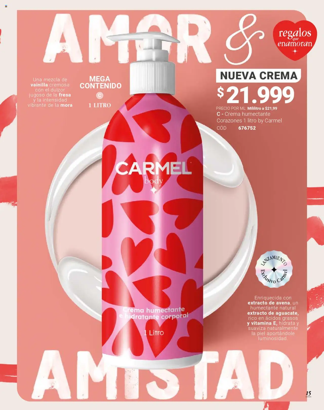 Carmel revista - valida desde el 28.07.2025 | Página: 15 | Productos: Crema, Fresa, Body, Mora