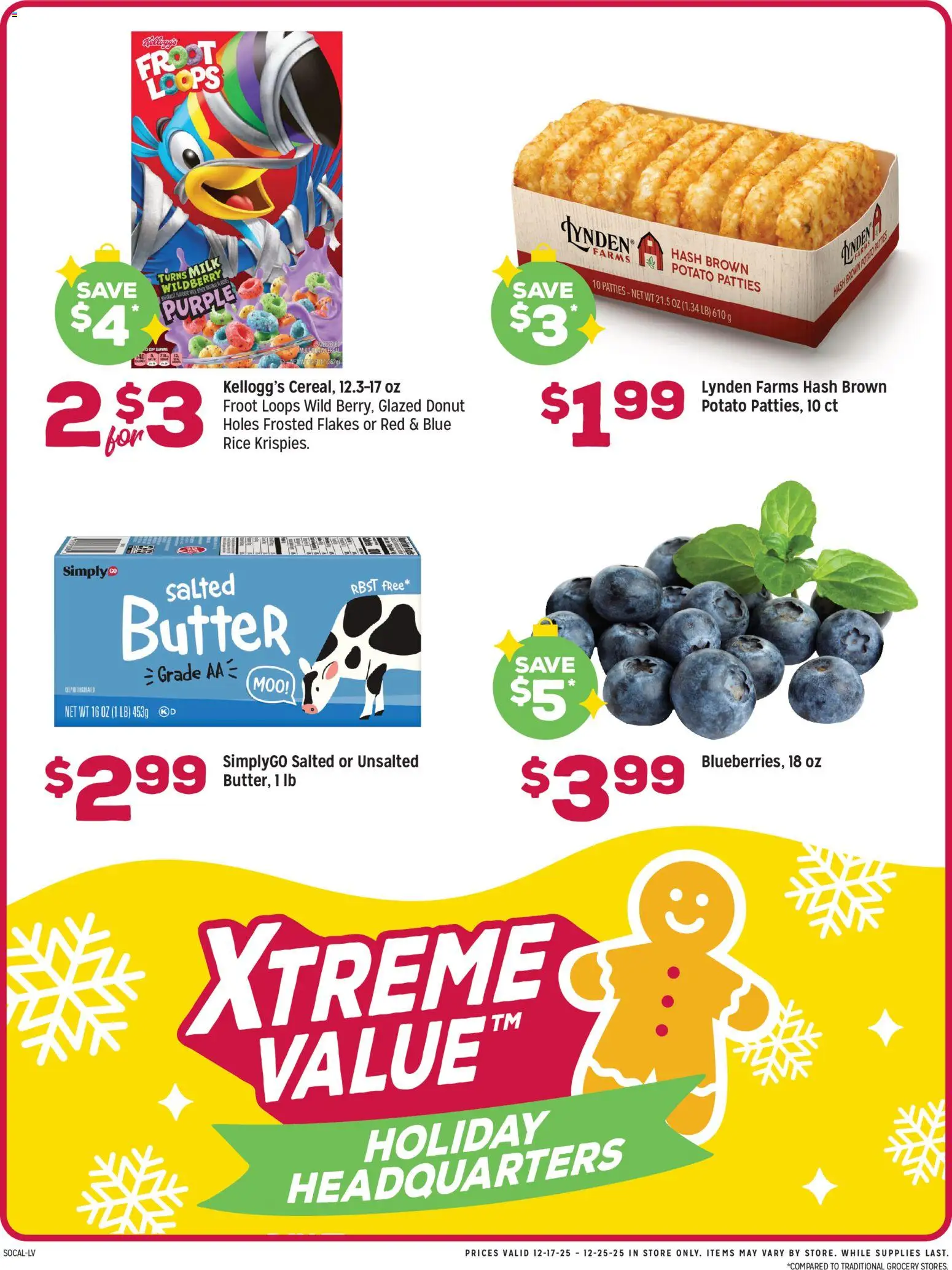 Grocery Outlet Weekly Ad - CA - valid from 17.12.2025 | Page: 3 | Products: Milk, Butter, Rice, Flakes