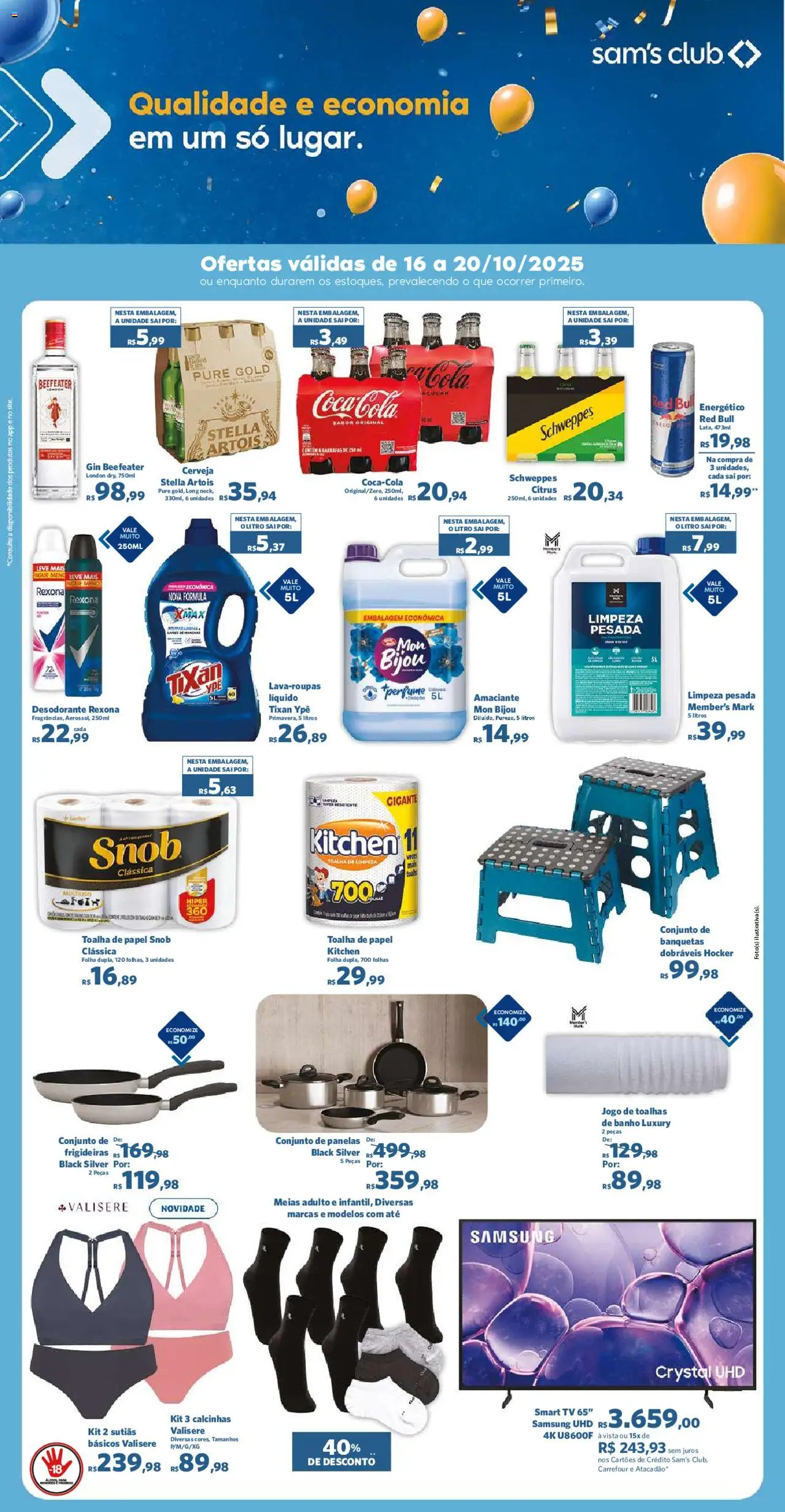 Sam's Club Folheto - válido de 16.10.2025 | Página: 3 | Produtos: smart TV, Energético, Cola, Amaciante