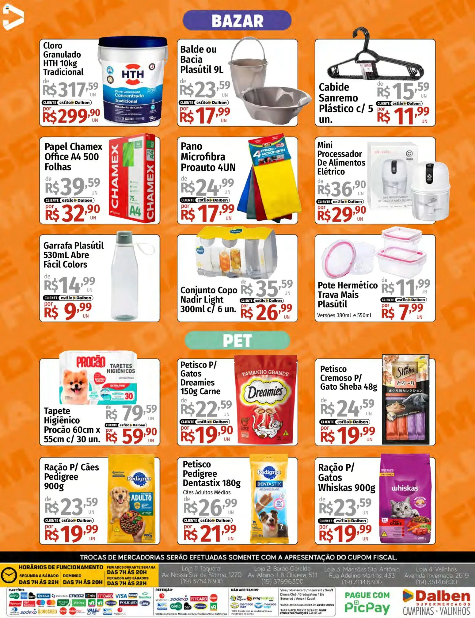 Supermercado Dalben Folheto - válido de 27.03.2026 | Página: 14 | Produtos: Tapete, Cabide, Cinto, Balde