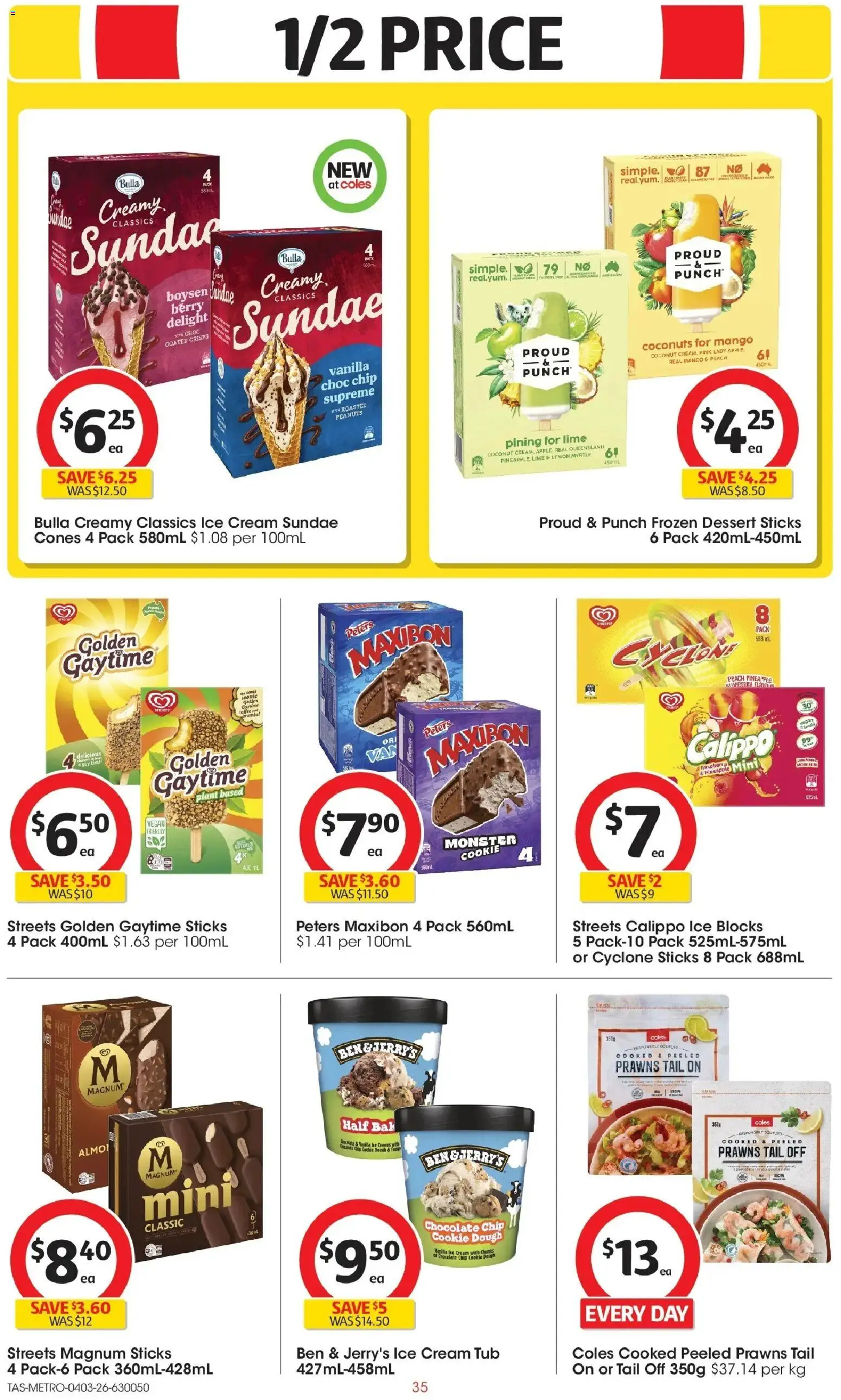 Coles catalogue - valid from 04.03.2026 | Page: 35 | Products: Plant, Prawns, Ice cream, Lemon