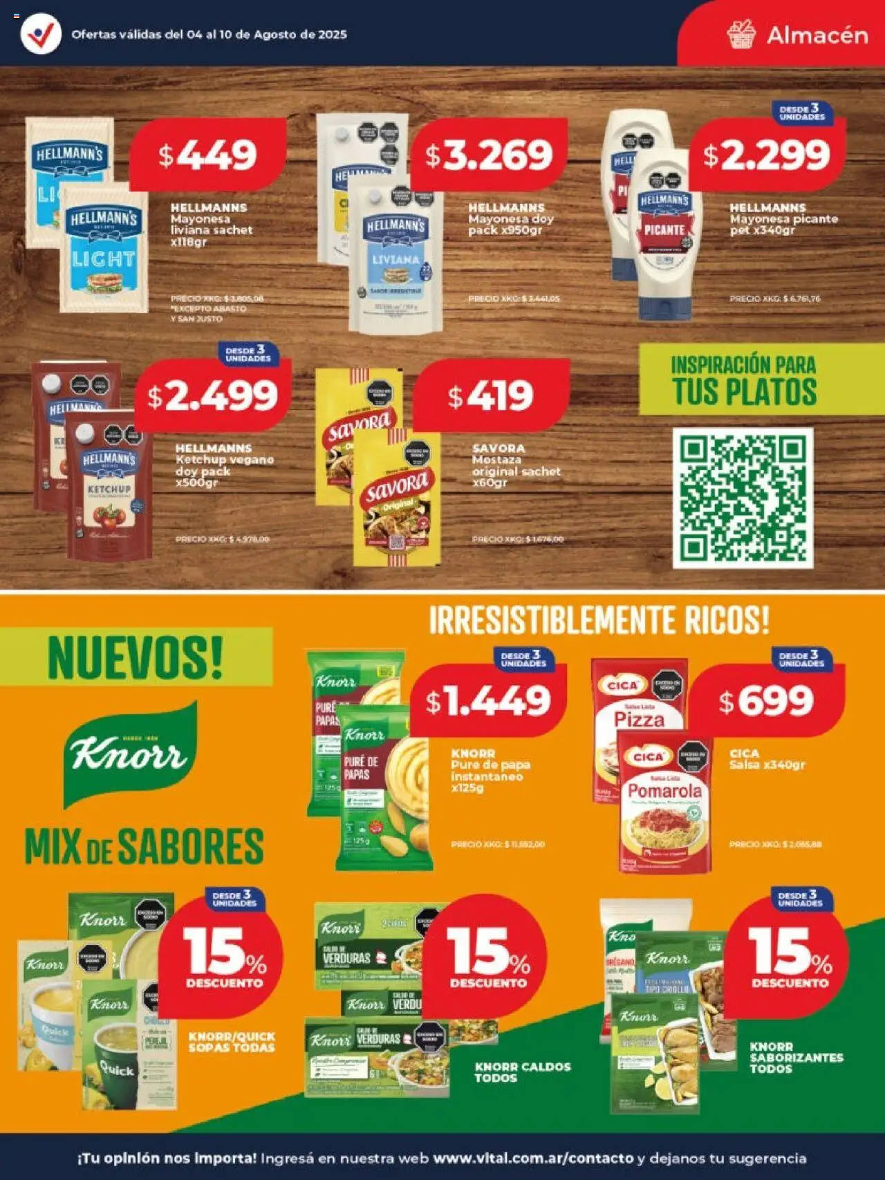 Vital - Ofertas │ válido desde el 04.08.2025 | Página: 18 | Productos: Papa, Mayonesa, Ketchup, Pizza