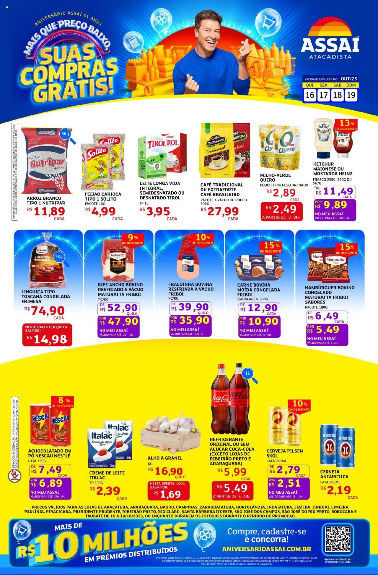 Assaí Atacadista Folheto - válido de 16.10.2025 | Página: 1 | Produtos: Achocolatado, Ketchup, Refrigerante, Creme de leite