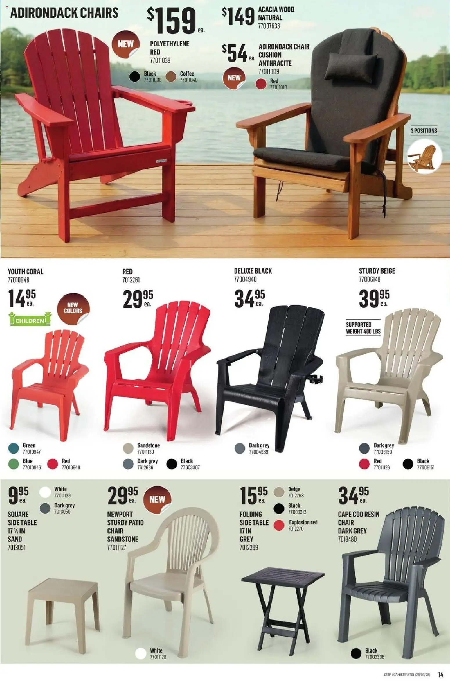 Canac flyer valid from 26.03.2026 | Page: 14 | Products: Table, Chair, Coffee