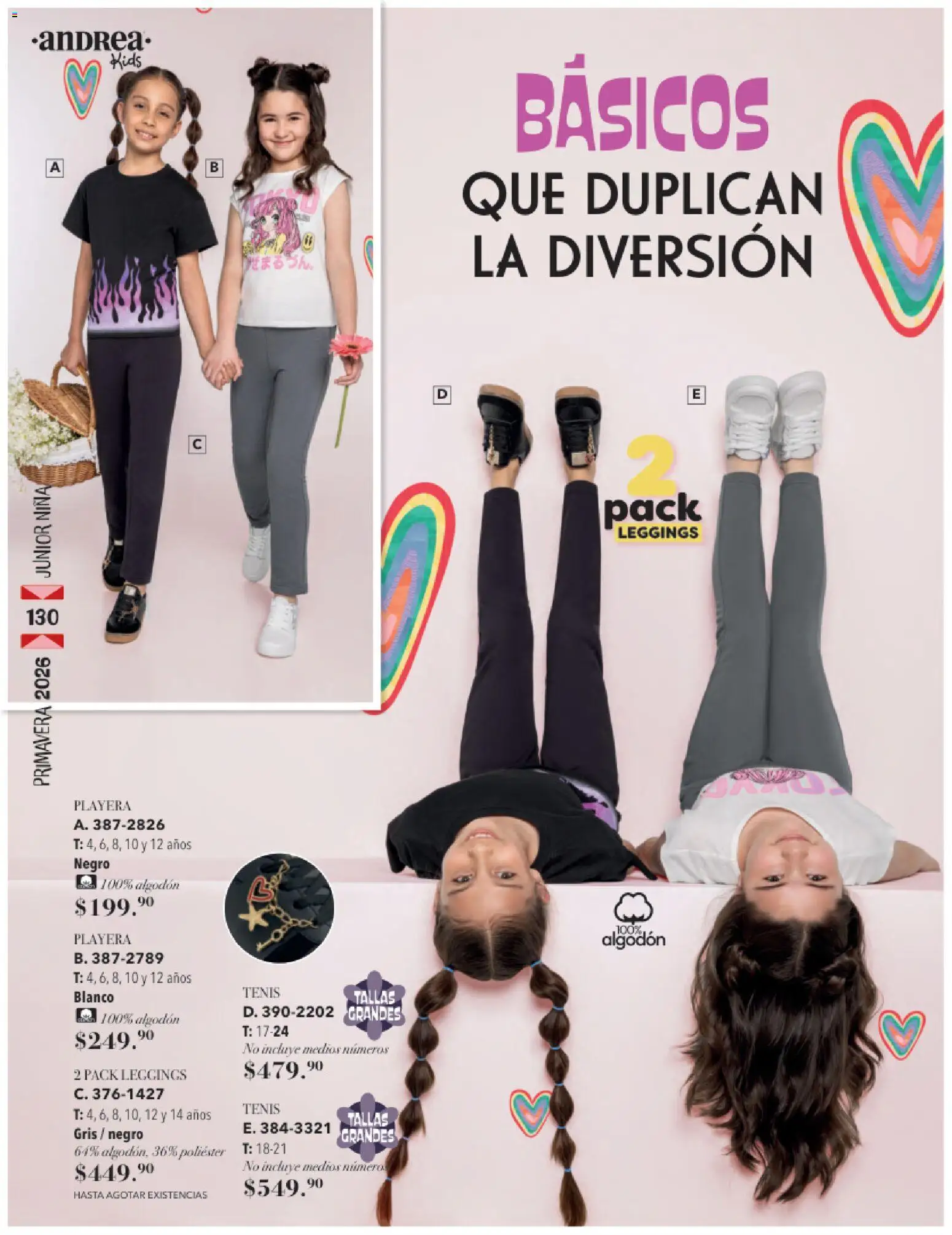 Nuevas ofertas de Andrea válidas en toda la República Mexicana desde el 25.01.2026. ¡Encuentra las mejores ofertas en Andrea catálogo Infantil! | Página: 86 | Productos: Leggings, Tenis, Algodón, Playera
