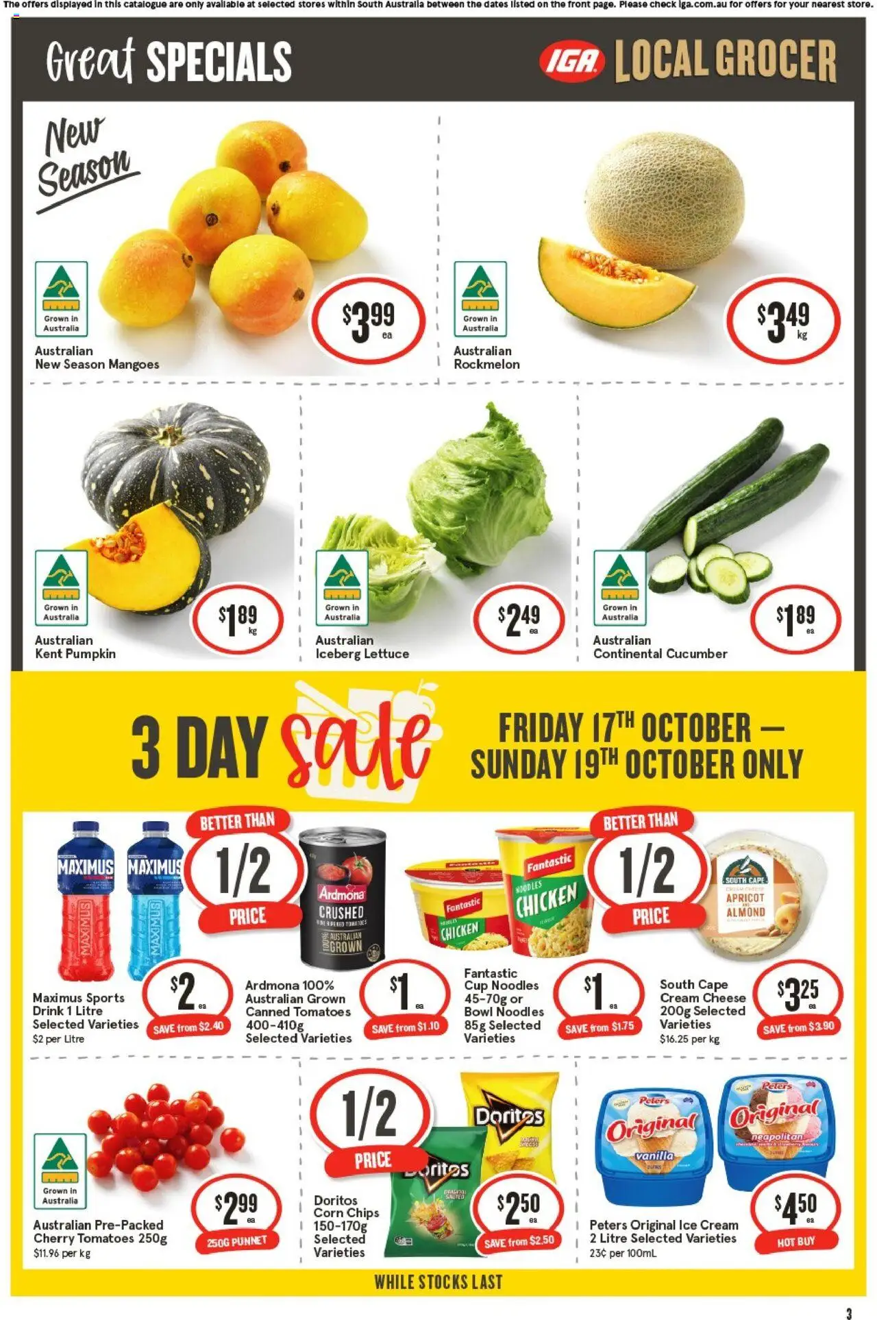 IGA catalogue - valid from 15.10.2025 | Page: 3 | Products: Butter, Tea, Sugar, Vinegar