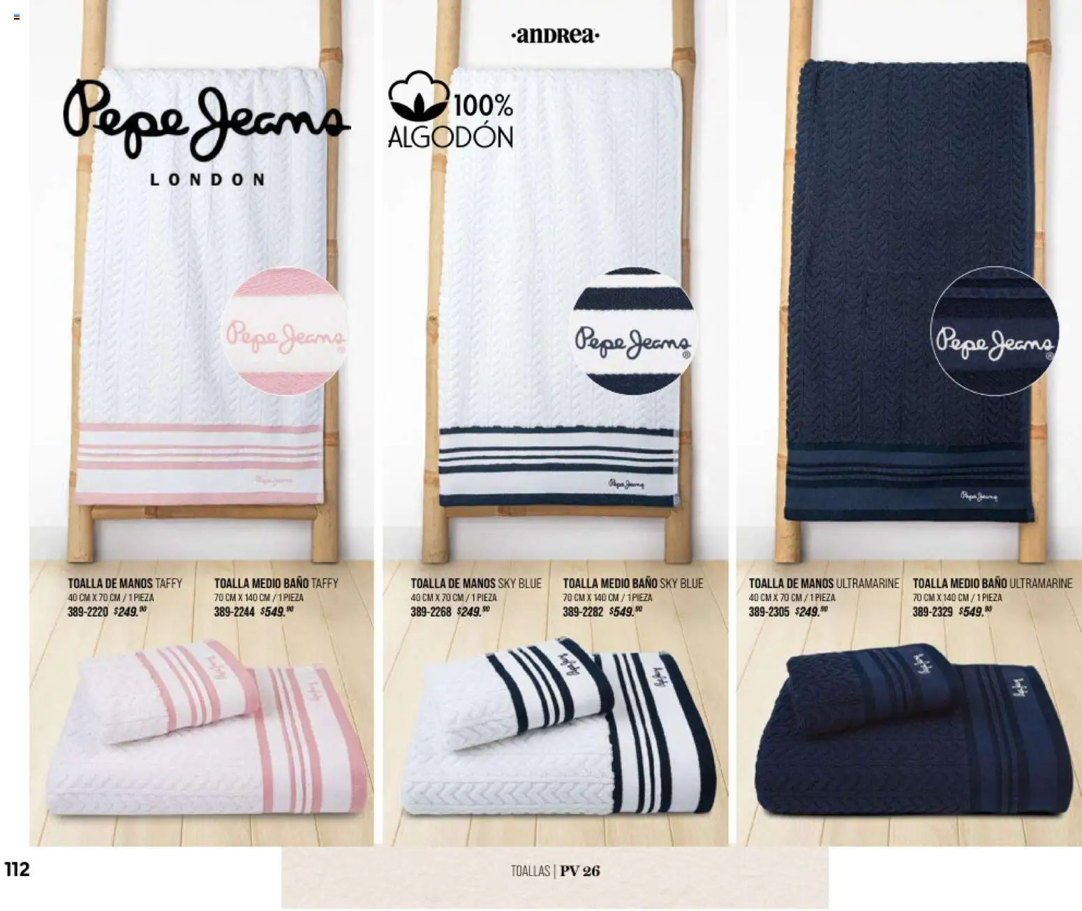 Nuevas ofertas de Andrea válidas en toda la República Mexicana desde el 25.01.2026. ¡Encuentra las mejores ofertas en Andrea catálogo Home! | Página: 112 | Productos: Toalla, Algodón, Toallas, Baño