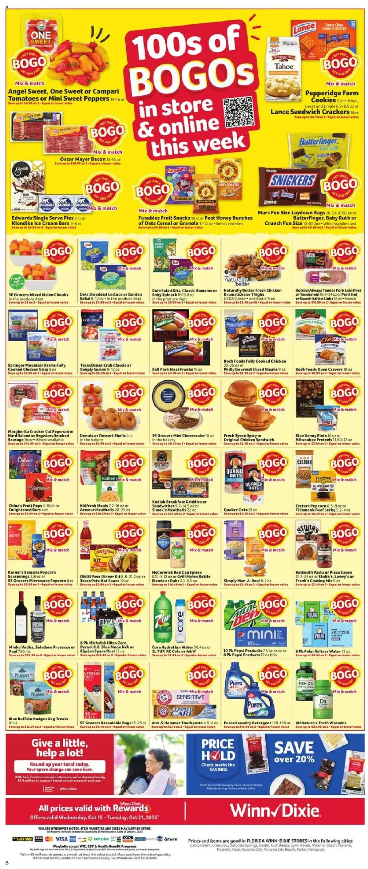 Winn Dixie Weekly Ad - valid from 15.10.2025 | Page: 9 | Products: Salami, Toothpaste, Pasta, Cookies