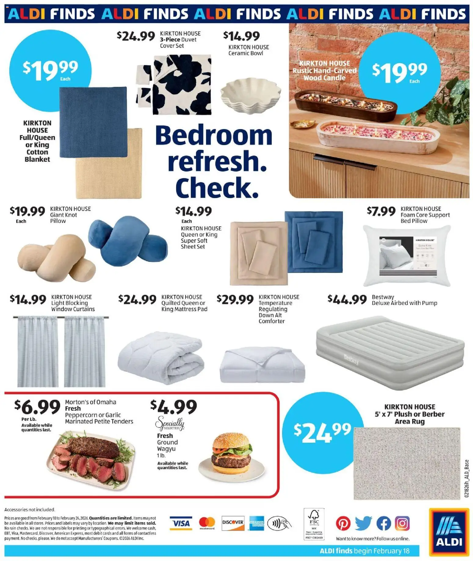 Aldi In Store Ad - valid from 18.02.2026 | Page: 2 | Products: Mattress, Pillow, Blanket, Duvet Cover