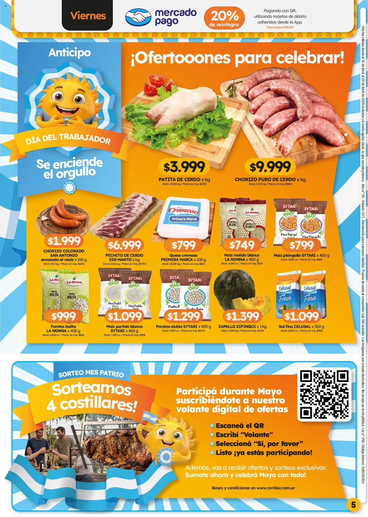 Cordiez ofertas │ válido desde el 16.04.2026 | Página: 5 | Productos: Zapallo, Sal, Queso, Cerdo