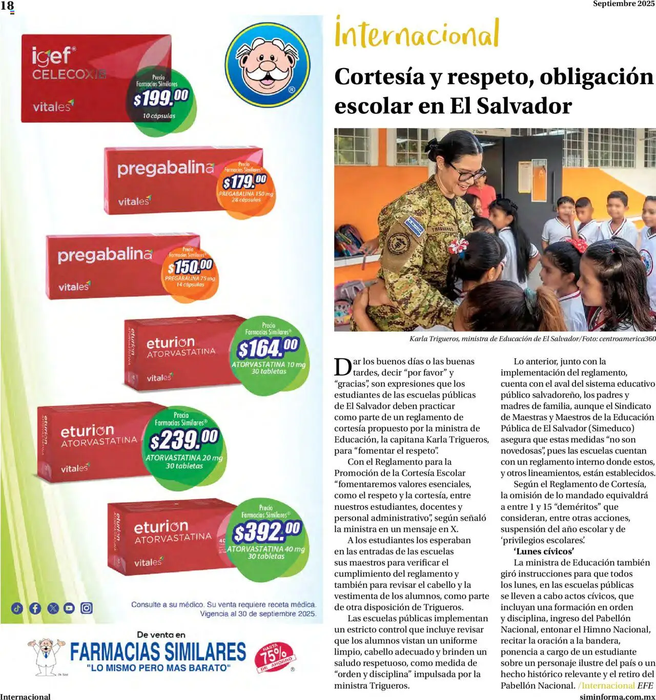 Nuevas ofertas de Farmacias Similares válidas en toda la República Mexicana desde el 22.09.2025. ¡Encuentra las mejores ofertas en Farmacias Similares - Catálogo Siminforma! | Página: 18 | Productos: Sobre