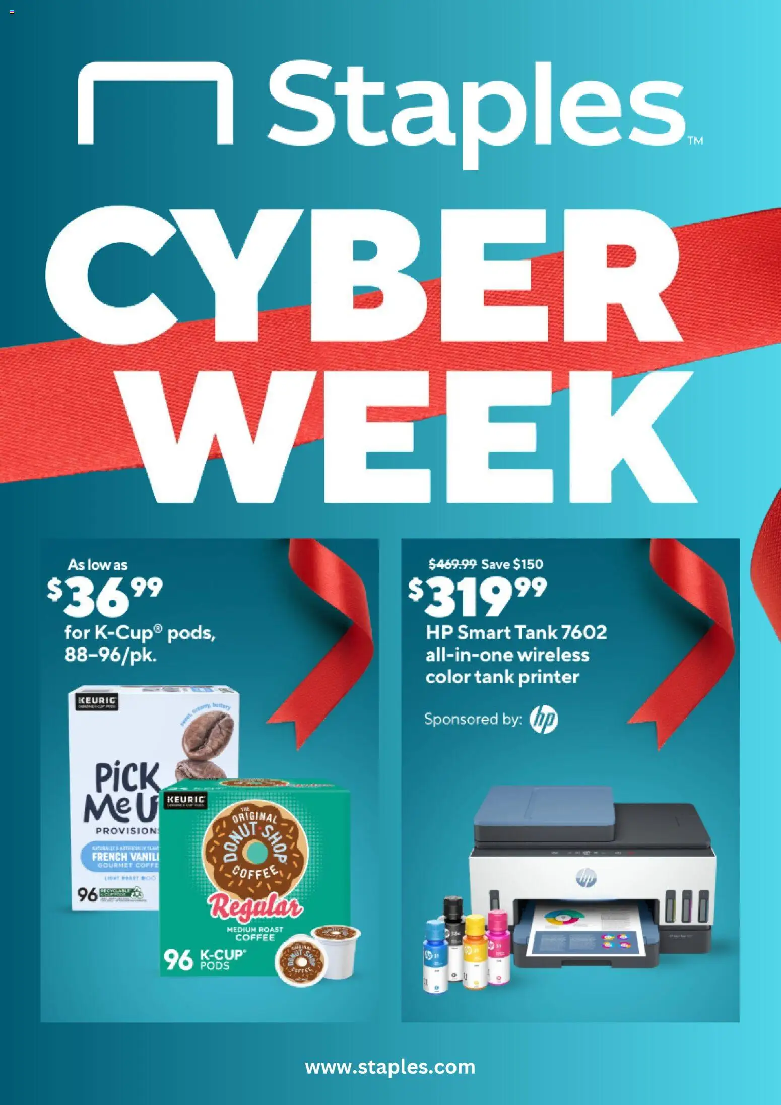 Staples Cyber Week - valid from 30.11.2025 | Page: 1 | Products: Coffee, Printer