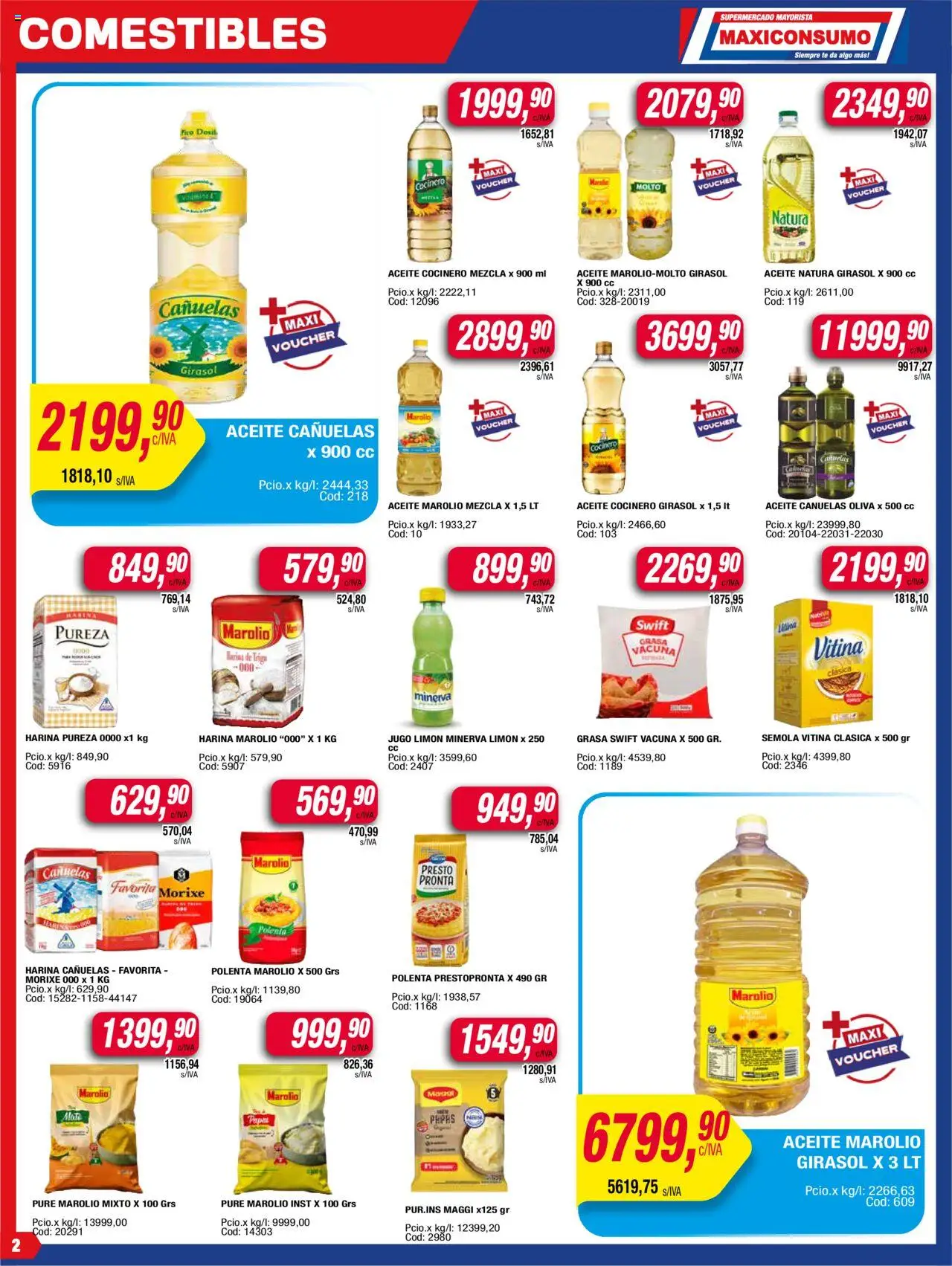 Maxiconsumo ofertas │ válido desde el 04.08.2025 | Página: 2 | Productos: Harina, Oliva, Limón, Jugo