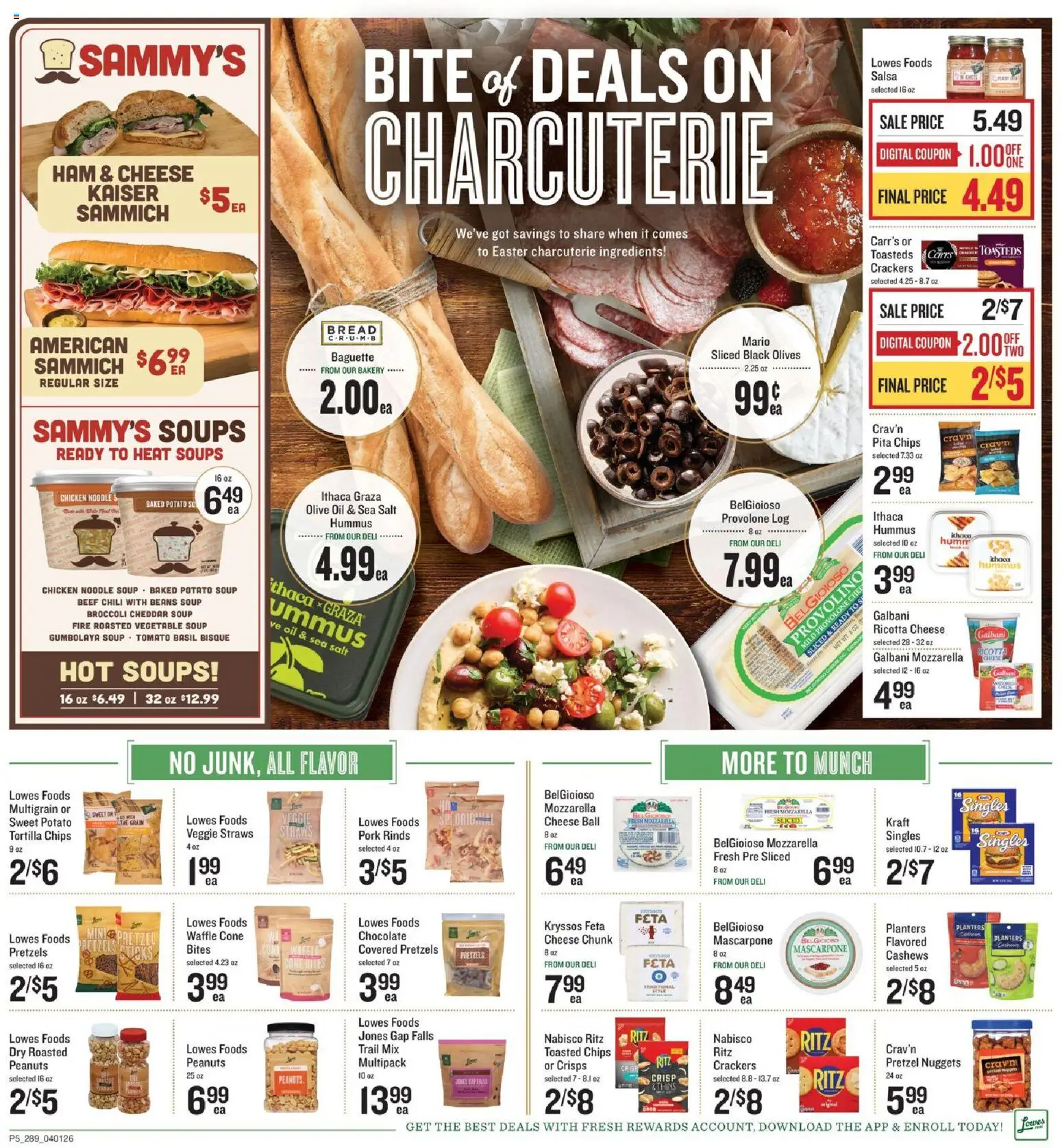 Lowes Foods Weekly Ad - GA - valid from 01.04.2026 | Page: 8 | Products: Cheese, Bread, Chocolate, Pork