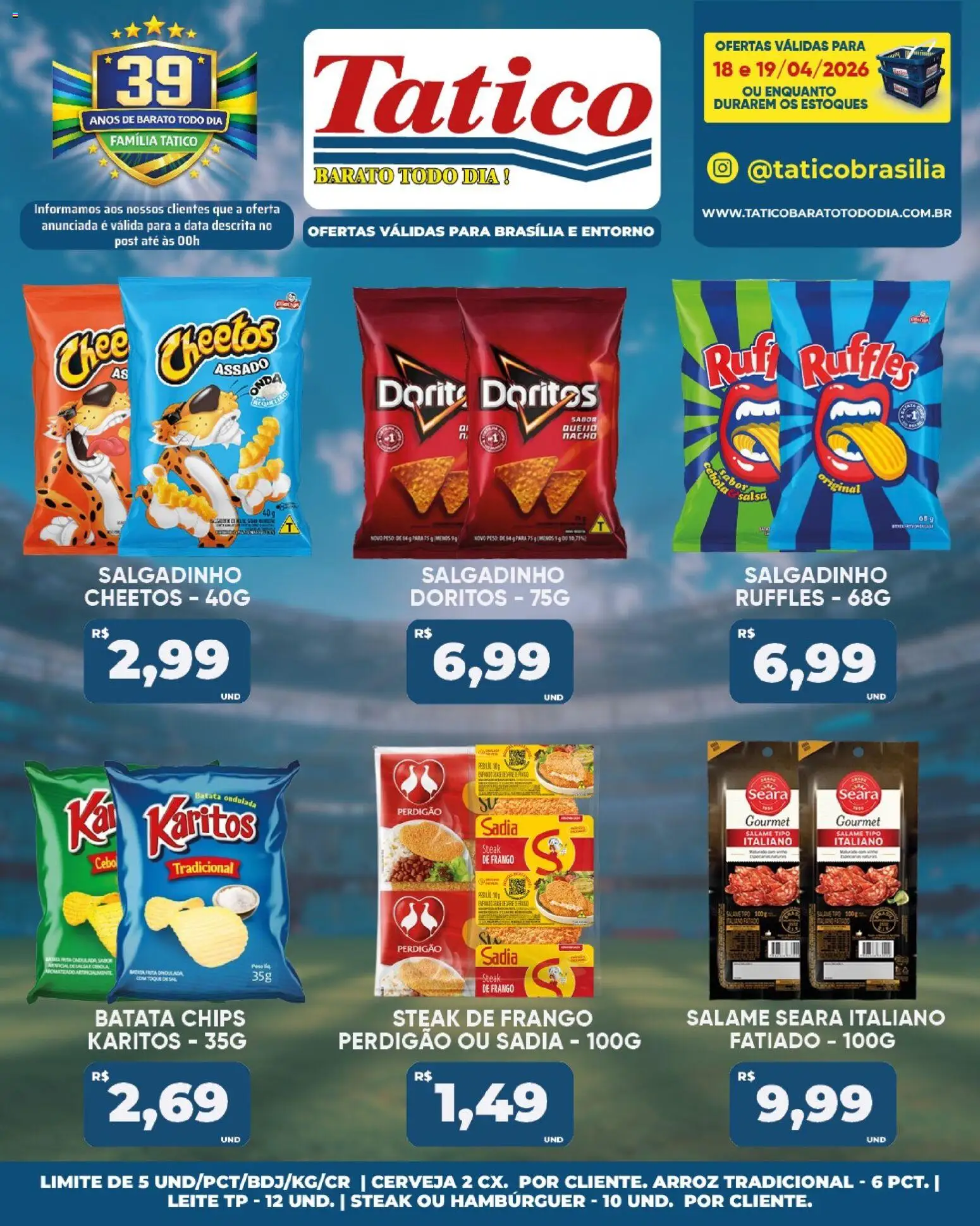 Tatico Folheto - válido de 18.04.2026 | Página: 17 | Produtos: Leite, Salame, Cerveja, Frango