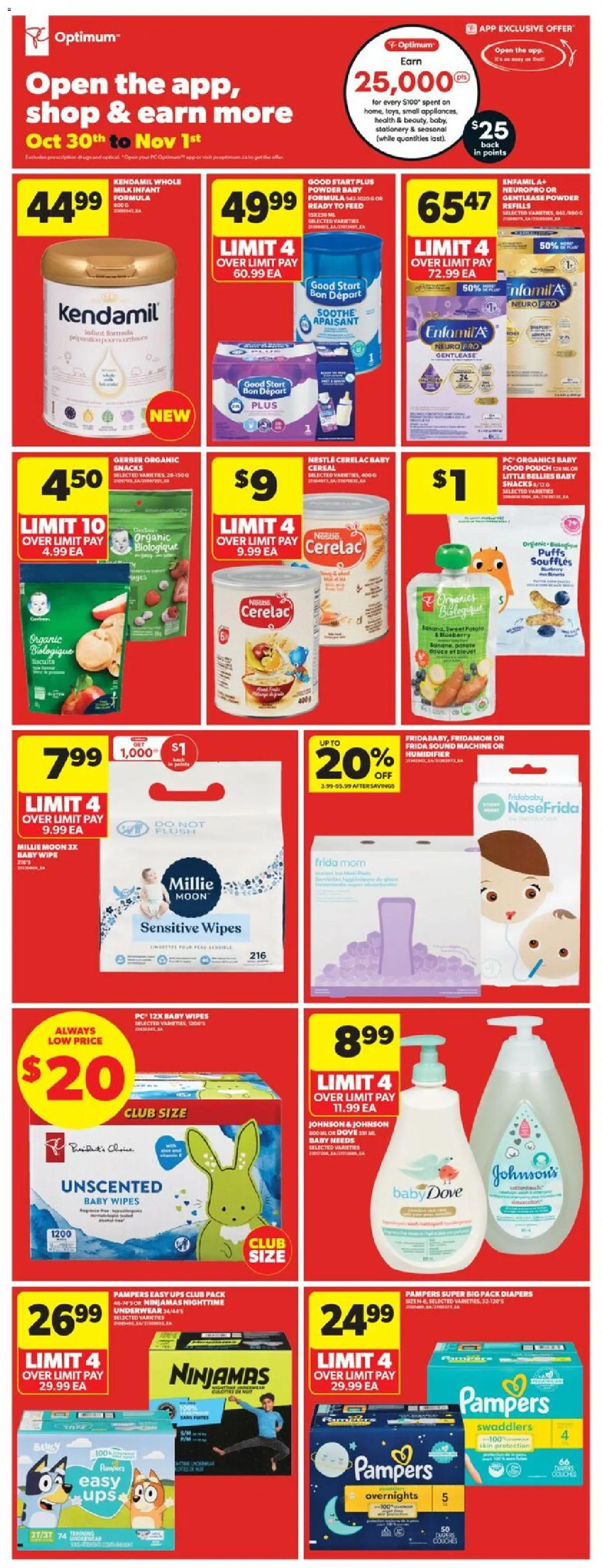 Real Canadian Superstore flyer valid from 30.10.2025 | Page: 29 | Products: PC, Powder, Milk, Underwear