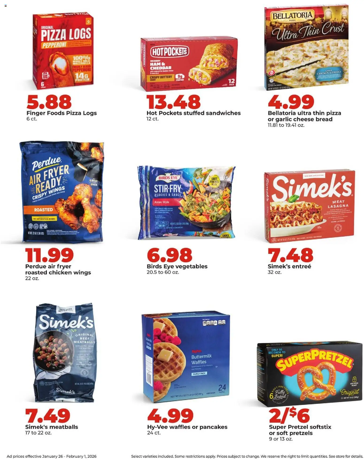 HyVee Weekly Ad - valid from 26.01.2026 | Page: 26 | Products: Milk, Cheese, Pizza, Beef