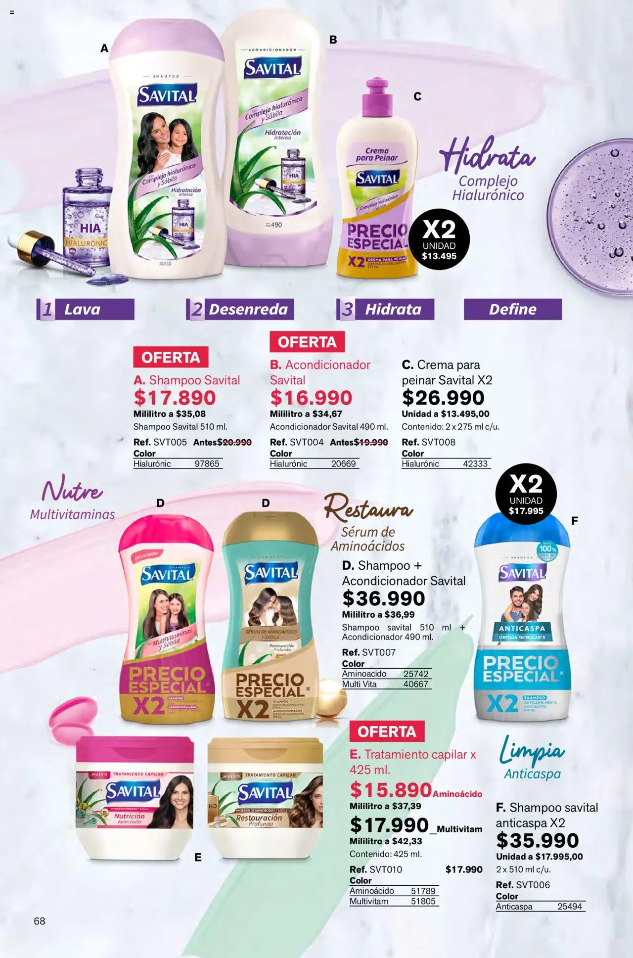 Leonisa revista - valida desde el 24.08.2025 | Página: 68 | Productos: Crema, Serum, Shampoo, Acondicionador