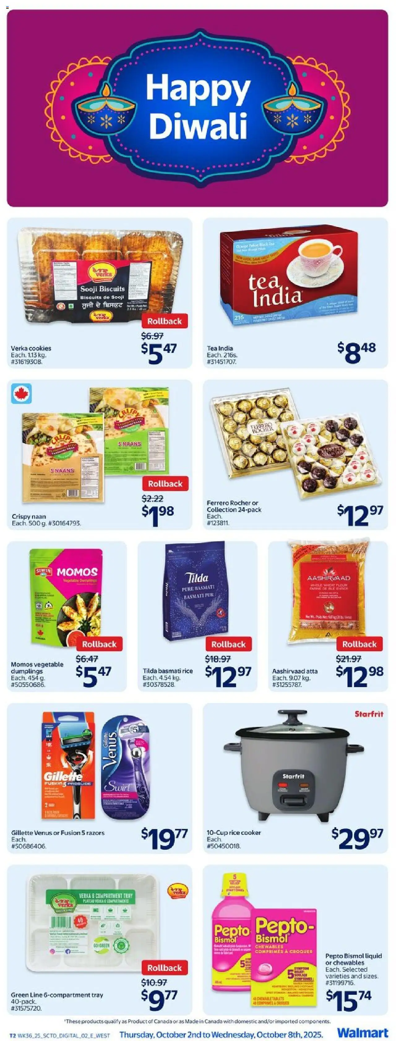 Walmart flyer valid from 16.10.2025 | Page: 7 | Products: Rice, Tea, Cookies, Cooker