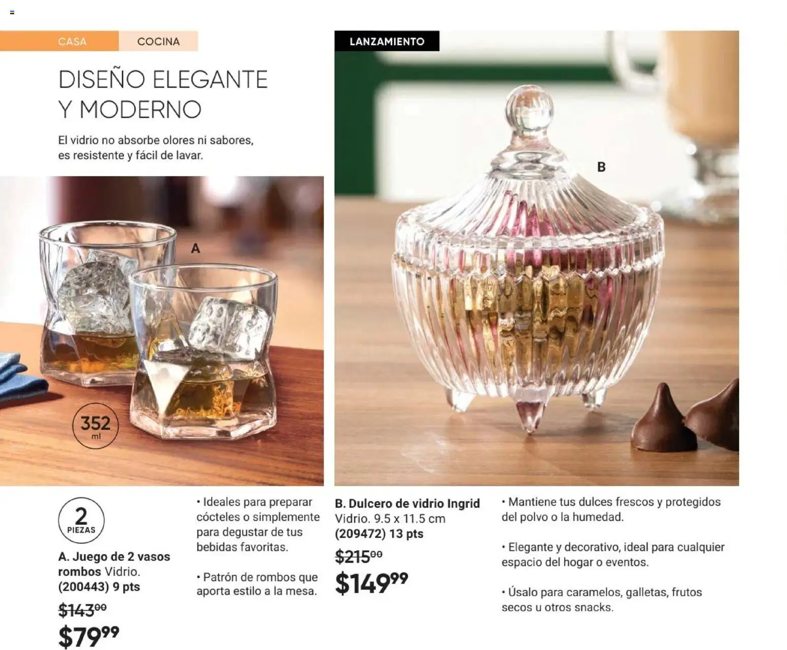 Nuevas ofertas de AVON válidas en toda la República Mexicana desde el 28.11.2025. ¡Encuentra las mejores ofertas en AVON Casa & Estilo 18 2025! | Página: 78 | Productos: Dulces, Cocina, Vasos, Polvo