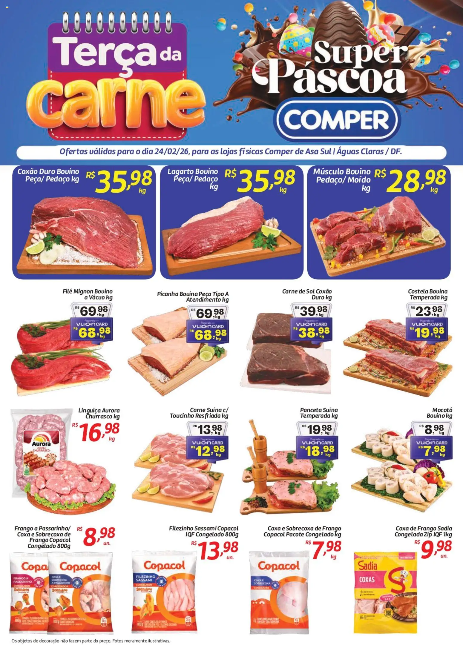 Comper Folheto - válido de 24.02.2026 | Página: 1 | Produtos: Coxa de frango, Filé mignon, Picanha, Carne
