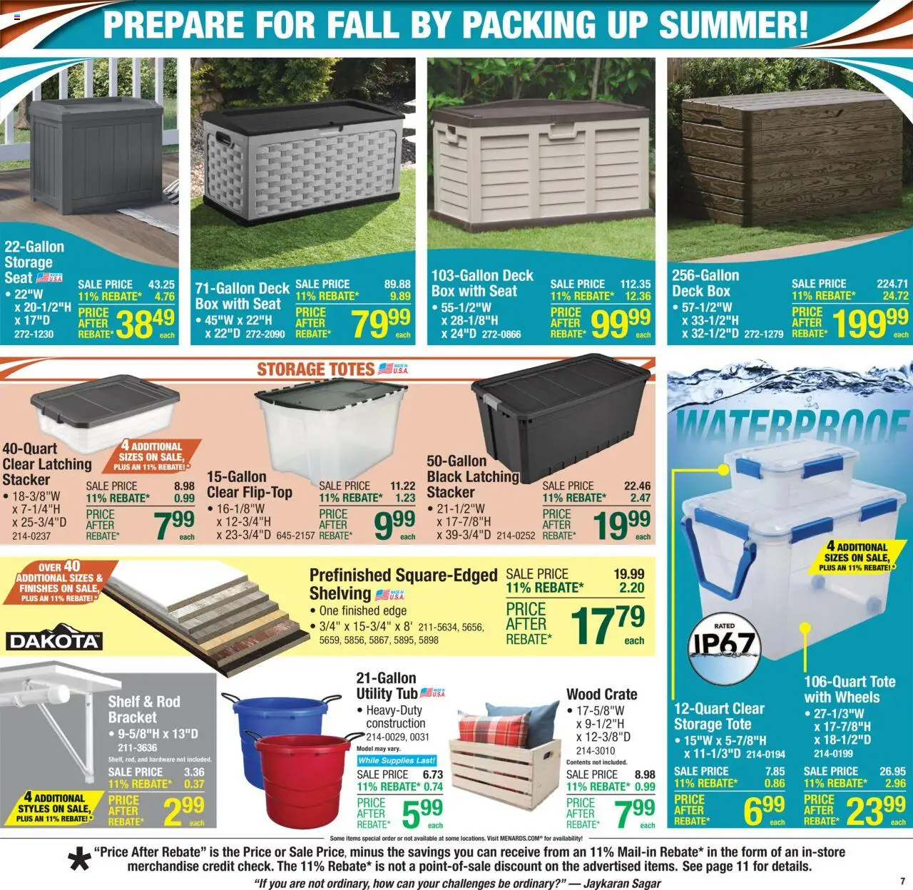 Menards Weekly Ad - valid from 20.08.2025 | Page: 11 | Products: Shelf, Box, Rod