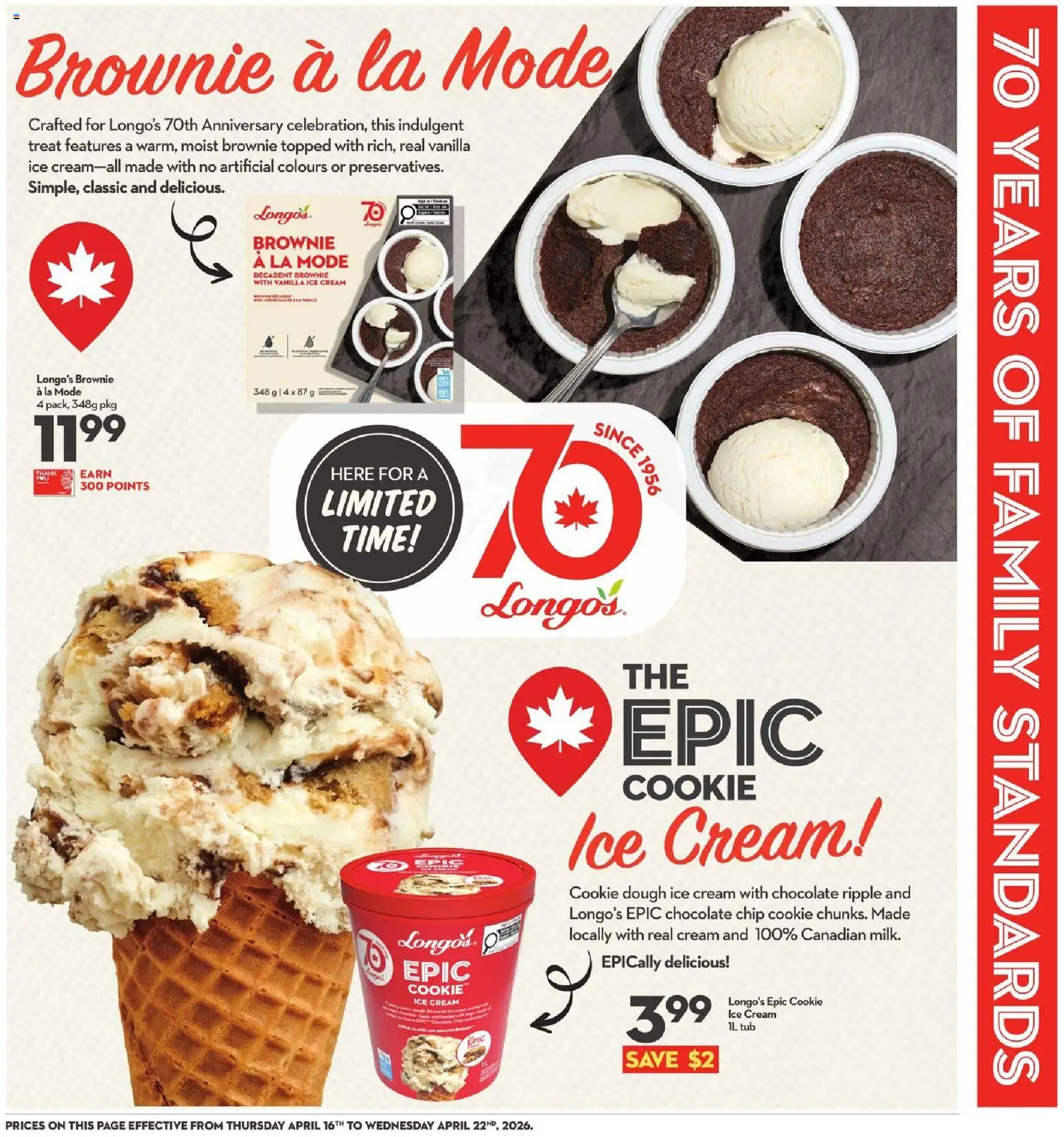 Longo's flyer valid from 16.04.2026 | Page: 5 | Products: Cream, Ice cream, Chocolate