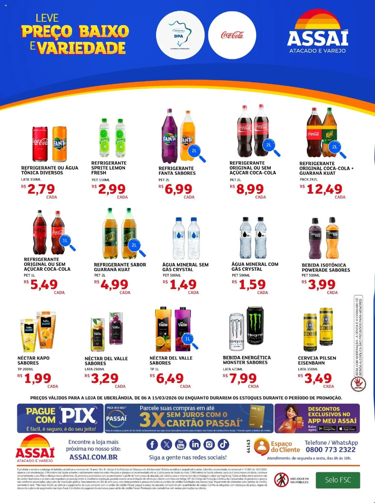 Assaí Atacadista Folheto - válido de 06.03.2026 | Página: 2 | Produtos: Cola, Pneus, Bebida, Monster