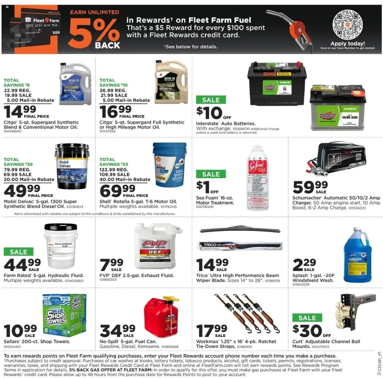 Mills Fleet Farm Weekly Ad - valid from 04.09.2025 | Page: 17 | Products: Ratchet, Oil, Windshield, Date
