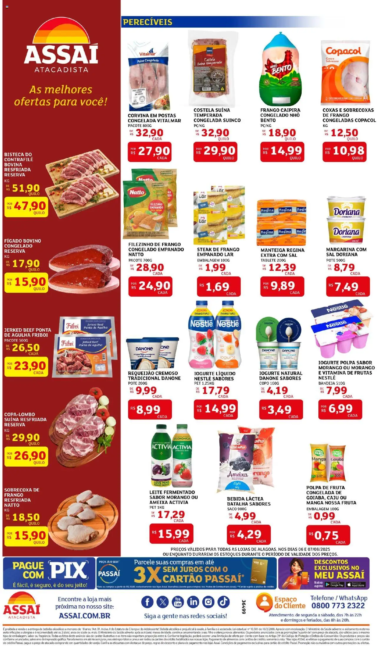 Assaí Atacadista Folheto - válido de 06.08.2025 | Página: 2 | Produtos: Caju, Manteiga, Telefone, Margarina