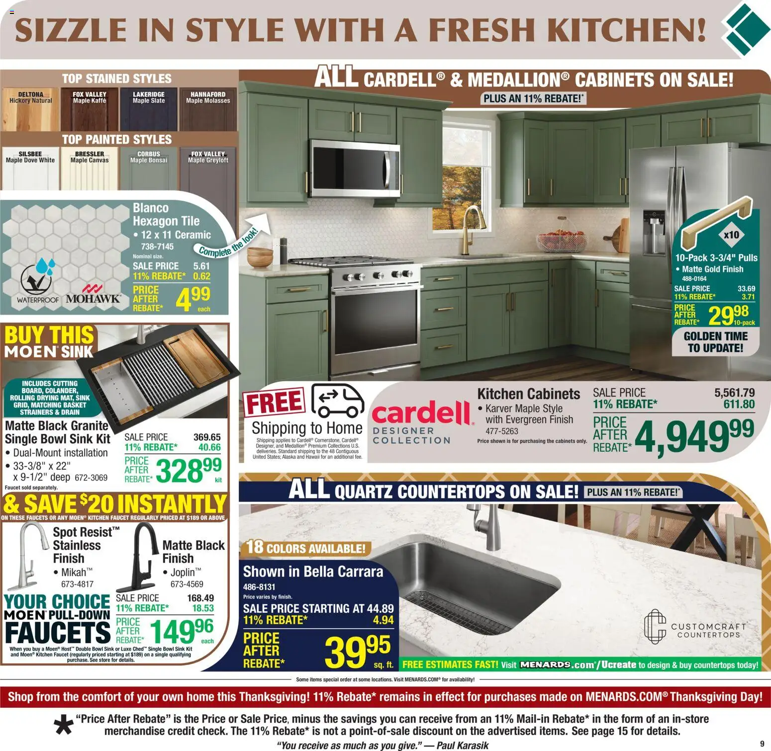 Menards Weekly Ad - valid from 13.11.2025 | Page: 12 | Products: Canvas, Basket, Kitchen Faucet