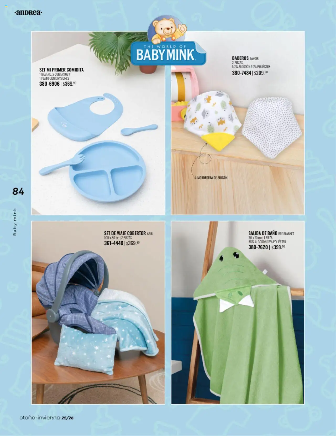 Nuevas ofertas de Andrea válidas en toda la República Mexicana desde el 24.08.2025. ¡Encuentra las mejores ofertas en Andrea - Catálogo Home - Otoño / Invierno! | Página: 84 | Productos: Cobertor, Algodón, Baño