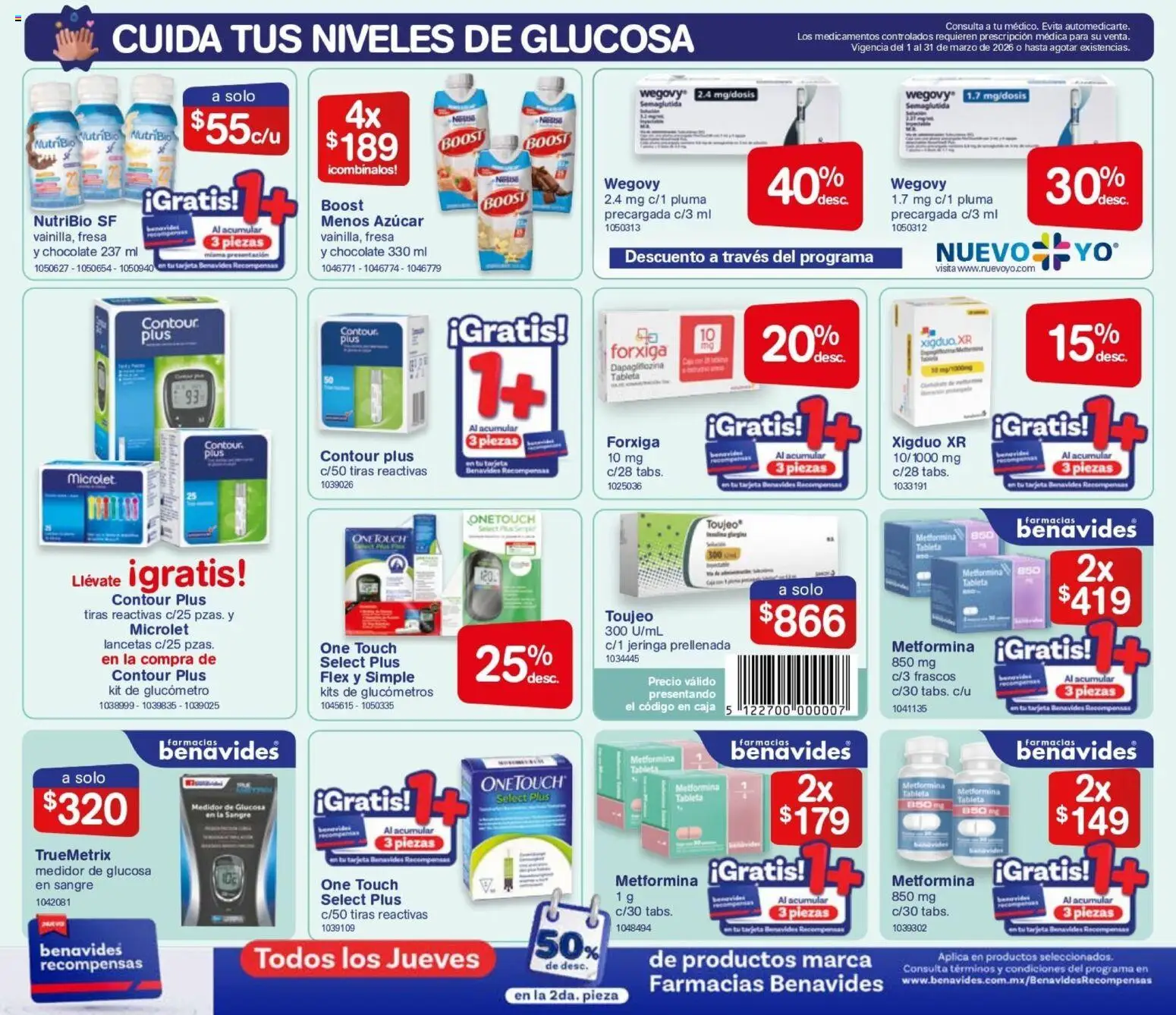 Nuevas ofertas de Farmacia Benavides válidas en toda la República Mexicana desde el 01.01.2026. ¡Encuentra las mejores ofertas en Farmacia Benavides catálogo! | Página: 8 | Productos: Fresa, Azúcar, Chocolate, Caja