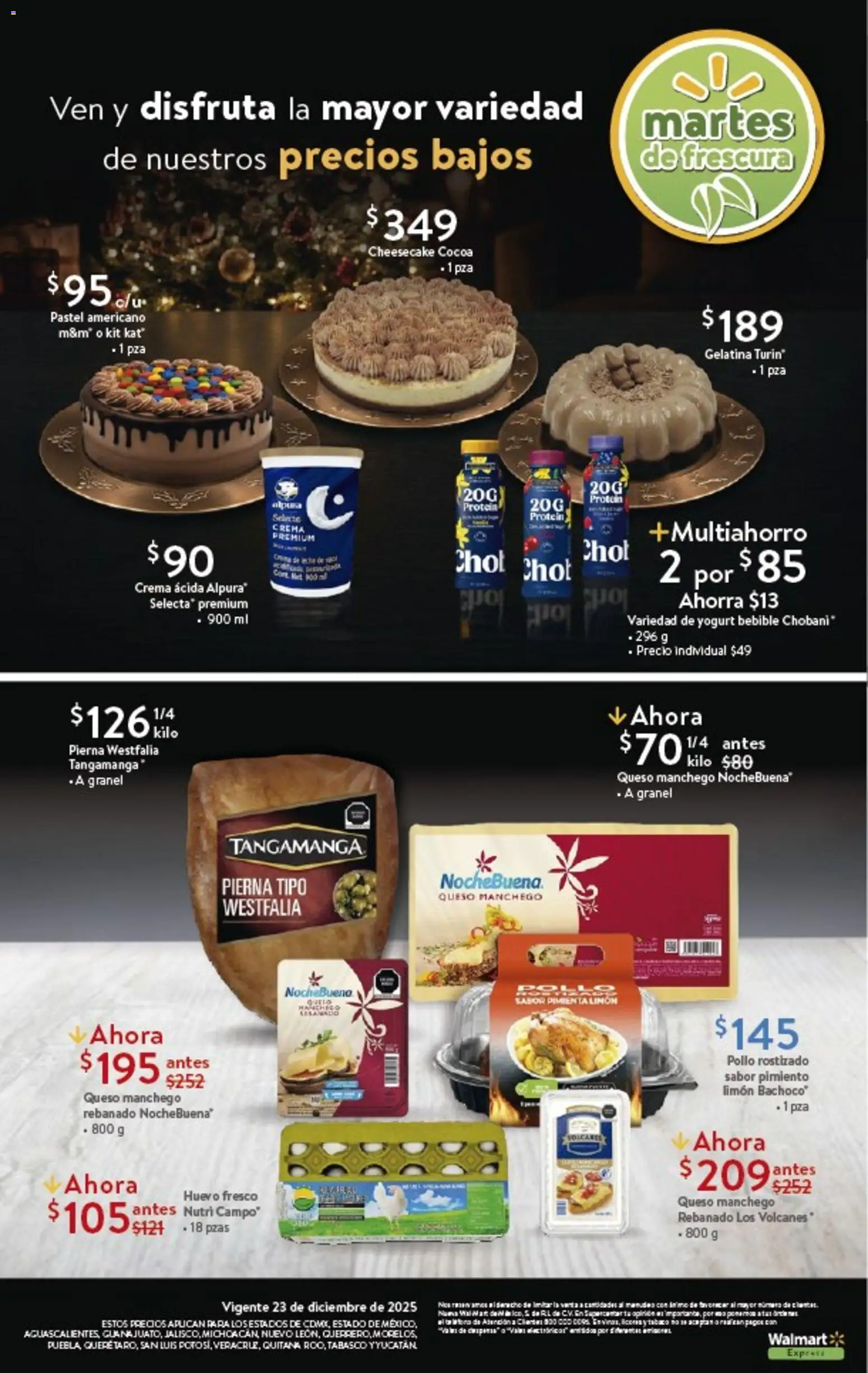 Nuevas ofertas de Walmart Express válidas en toda la República Mexicana desde el 23.12.2025. ¡Encuentra las mejores ofertas en Walmart Express folleto Ofertas! | Página: 3 | Productos: Pollo, Crema, Pimienta, Huevo