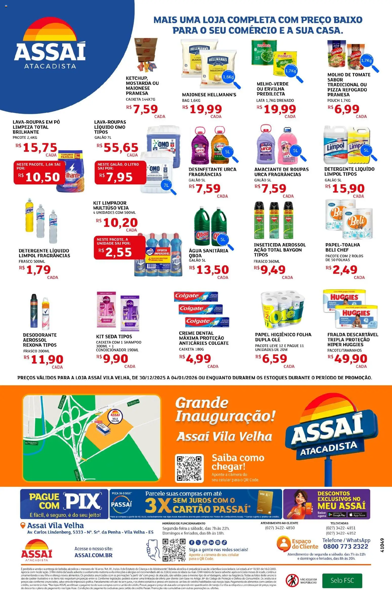 Assaí Atacadista Folheto - válido de 30.12.2025 | Página: 4 | Produtos: Detergente, Creme, Baixo, Amaciante