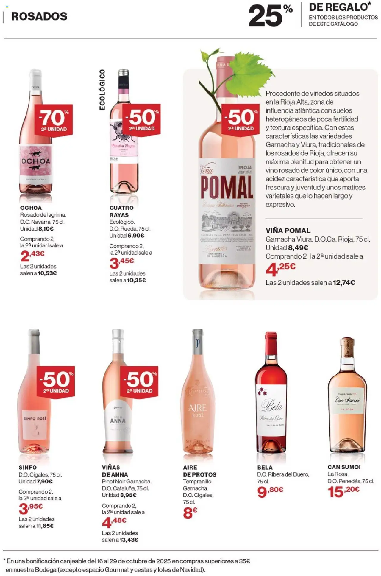 Nuevas ofertas de El Corte Inglés válidas en toda la República Mexicana desde el 02.10.2025. ¡Encuentra las mejores ofertas en El Corte Inglés - Catálogo La Bodega! | Página: 21 | Productos: Vino
