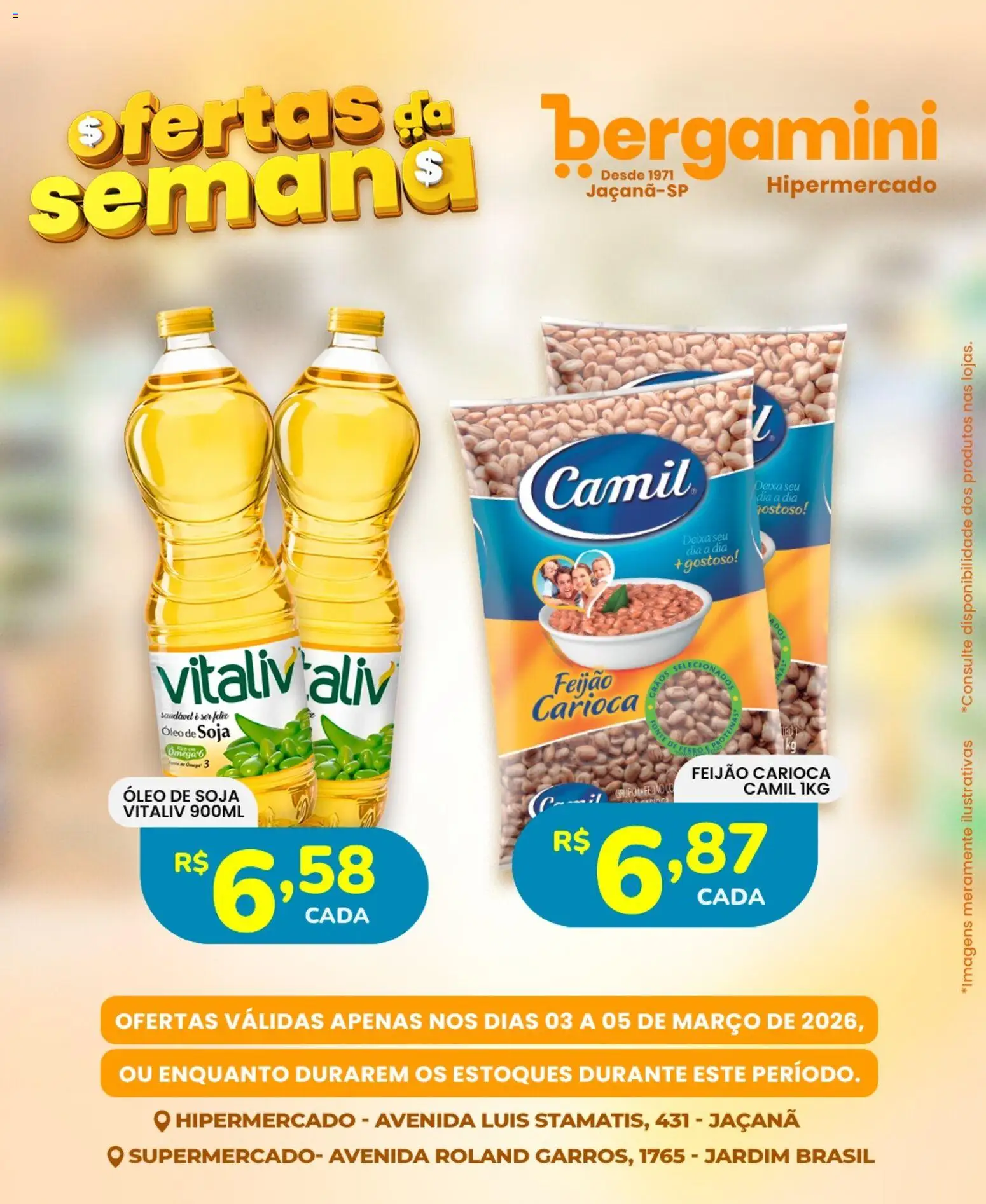 Supermercado Bergamini Folheto - válido de 03.03.2026 | Página: 2 | Produtos: Feijão, Óleo, Soja