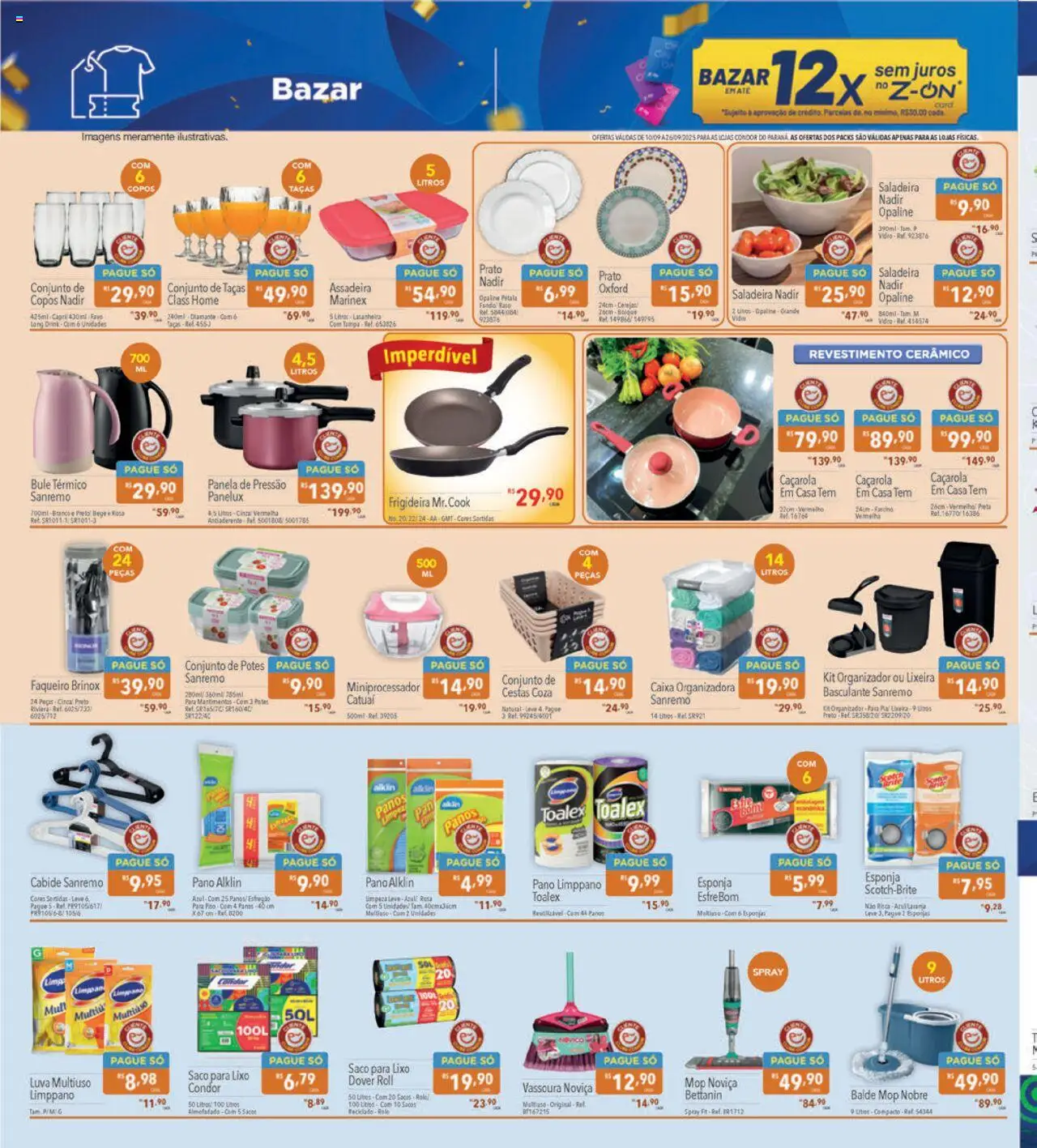 Supermercados Condor Folheto - válido de 10.09.2025 | Página: 26 | Produtos: Saco para lixo, Taças, Cabide, Copos