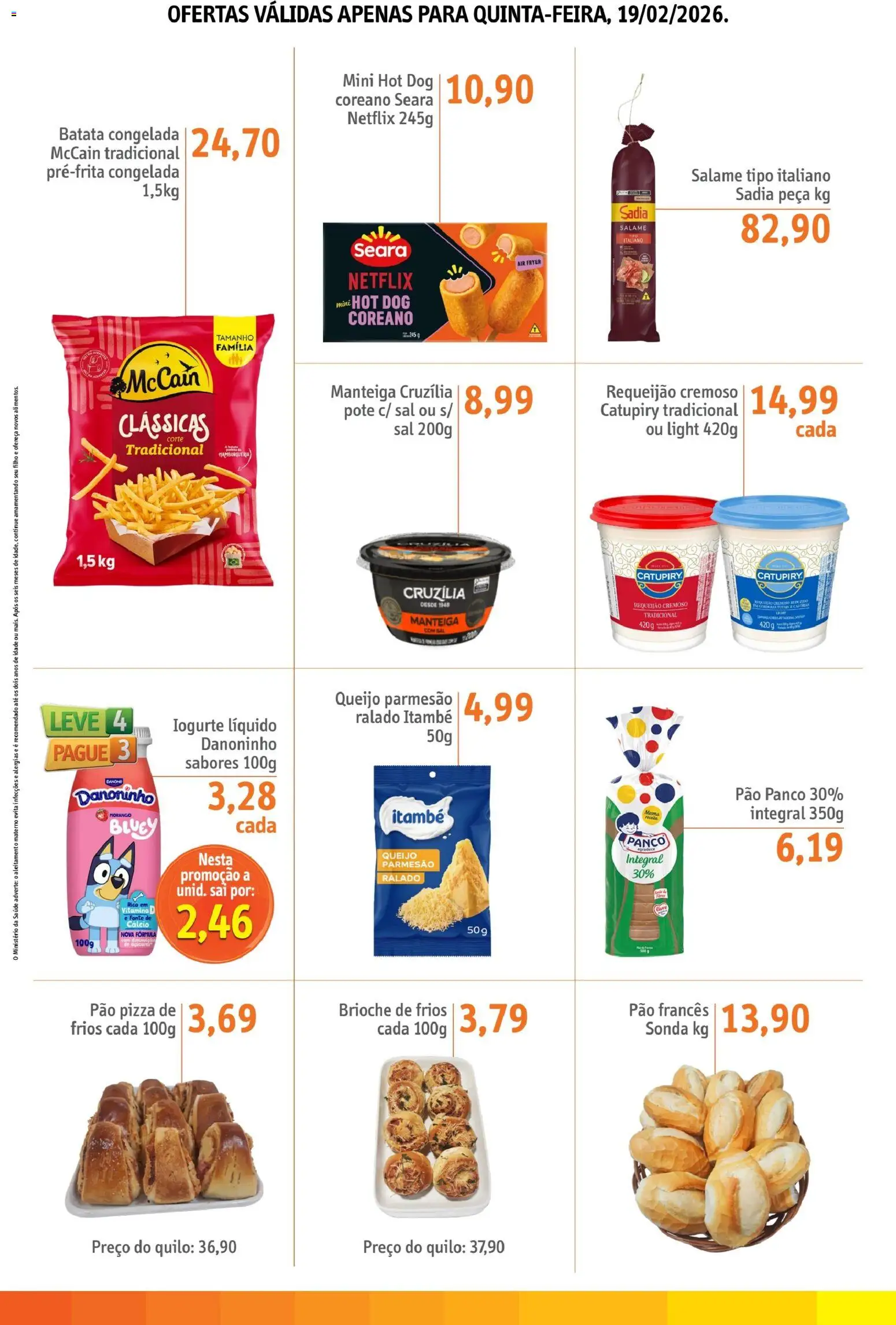 Sonda Folheto - válido de 19.02.2026 | Página: 2 | Produtos: Iogurte, Pizza, Parmesão, Sal