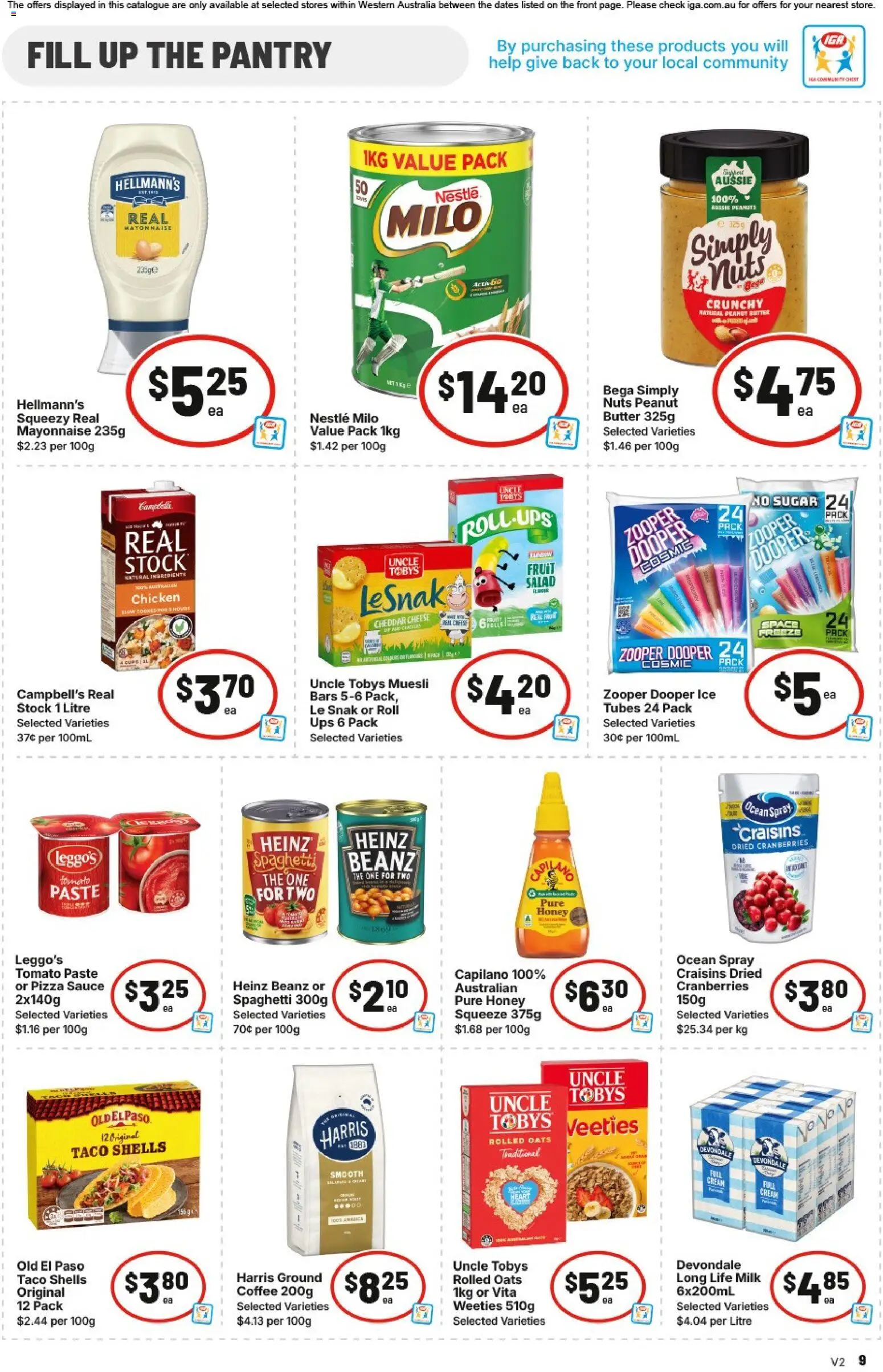 IGA catalogue - valid from 28.01.2026 | Page: 9 | Products: Butter, Honey, Peanuts, Nuts