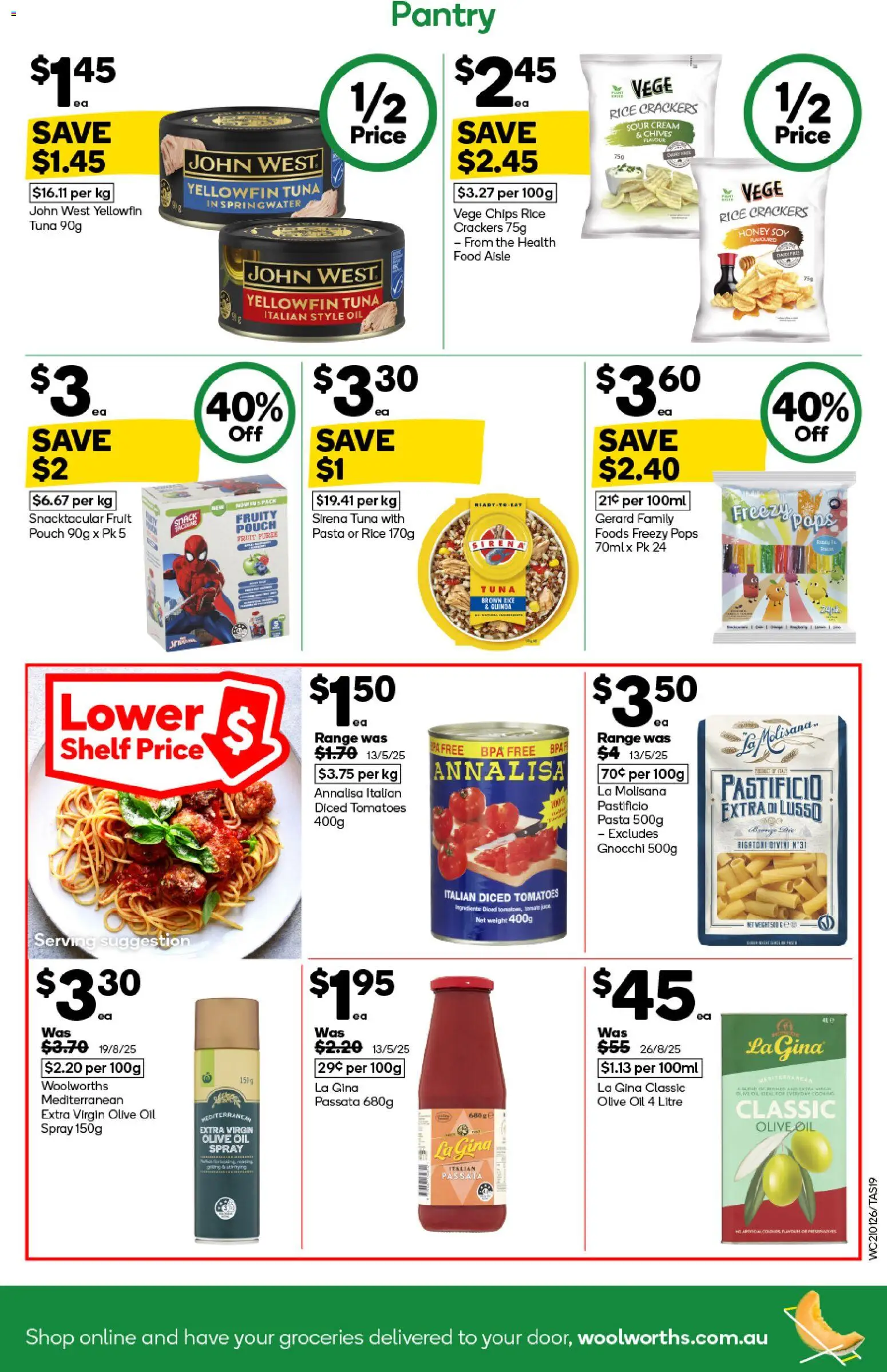 Woolworths catalogue - valid from 21.01.2026 | Page: 19 | Products: Tomatoes, Rice, Olive oil, Cream
