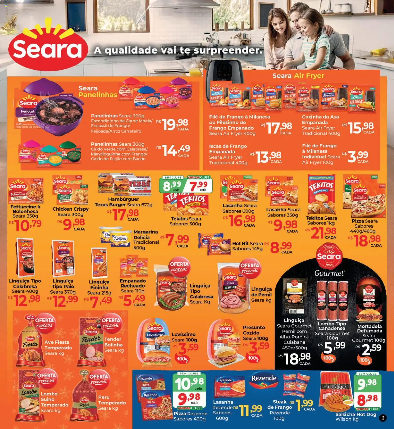 Supermercados Unidos Folheto - válido de 17.11.2025 | Página: 3 | Produtos: Tender, Salsicha, Pizza, Escondidinho
