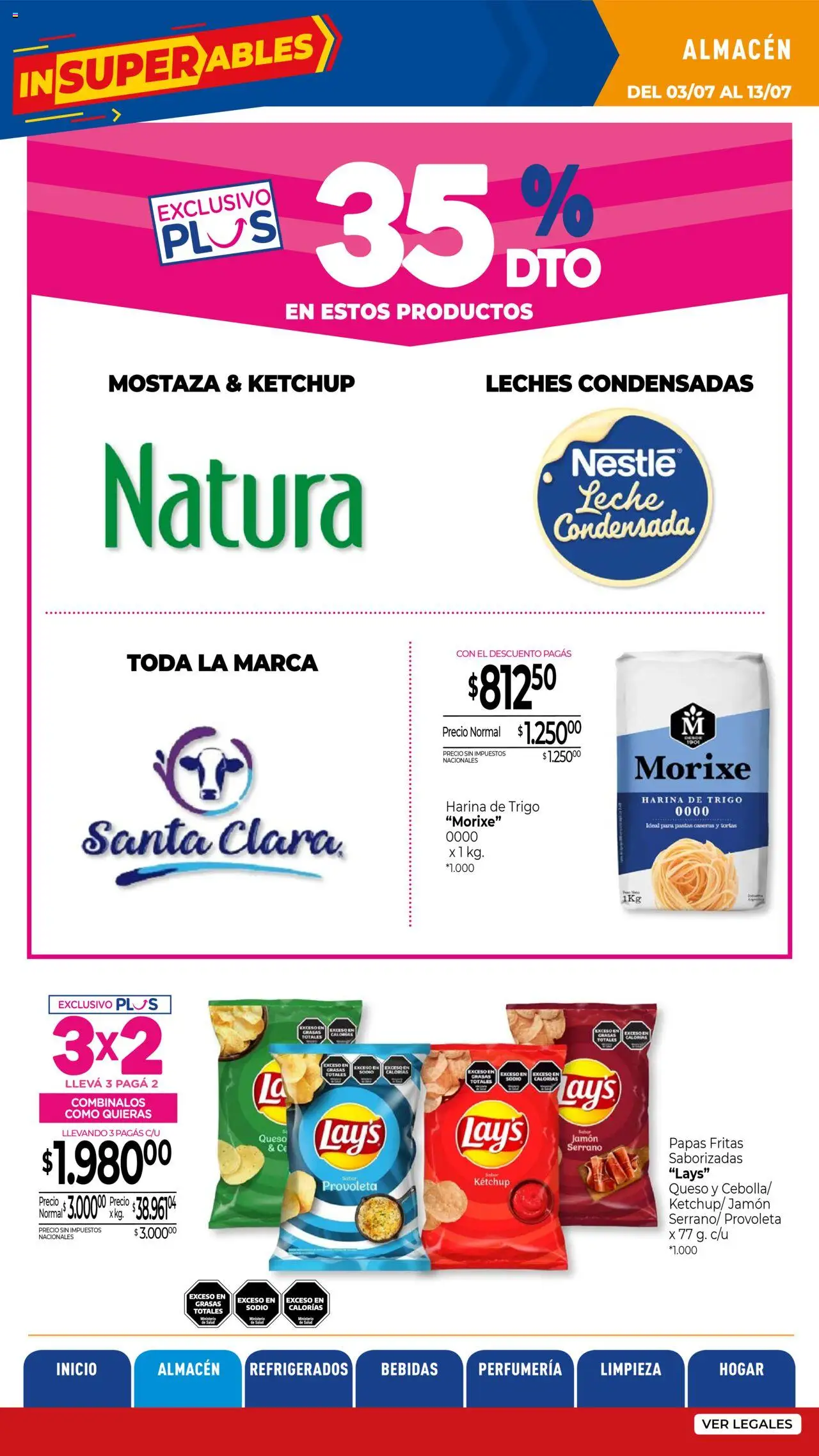 La Anonima - Insuperables - z5 │ válido desde el 03.07.2025 | Página: 9 | Productos: Ketchup, Mostaza, Queso, Papas fritas