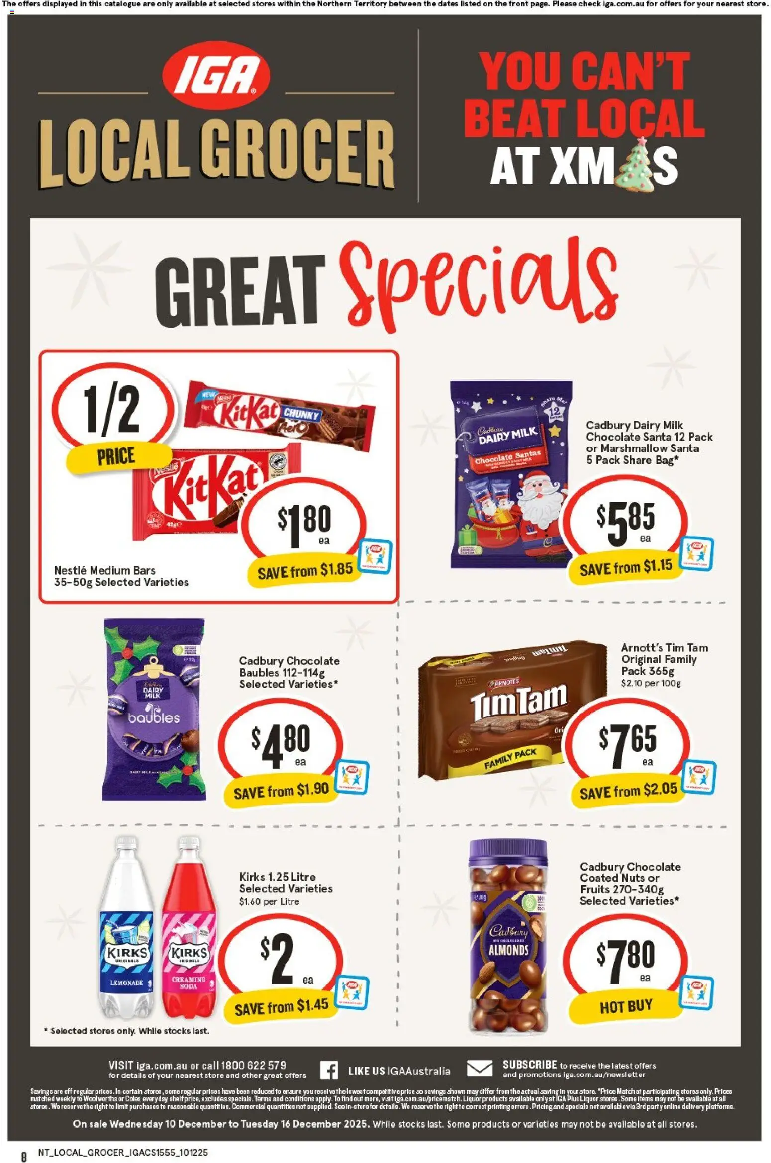 IGA catalogue - valid from 10.12.2025 | Page: 8 | Products: Milk, Dairy, Nuts, Fruits