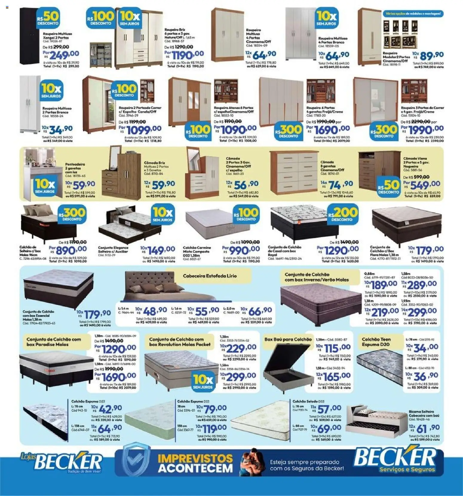 Lojas Becker Folheto - válido de 01.03.2026 | Página: 10 | Produtos: Colchão, Cômoda, Espelho, Rádio