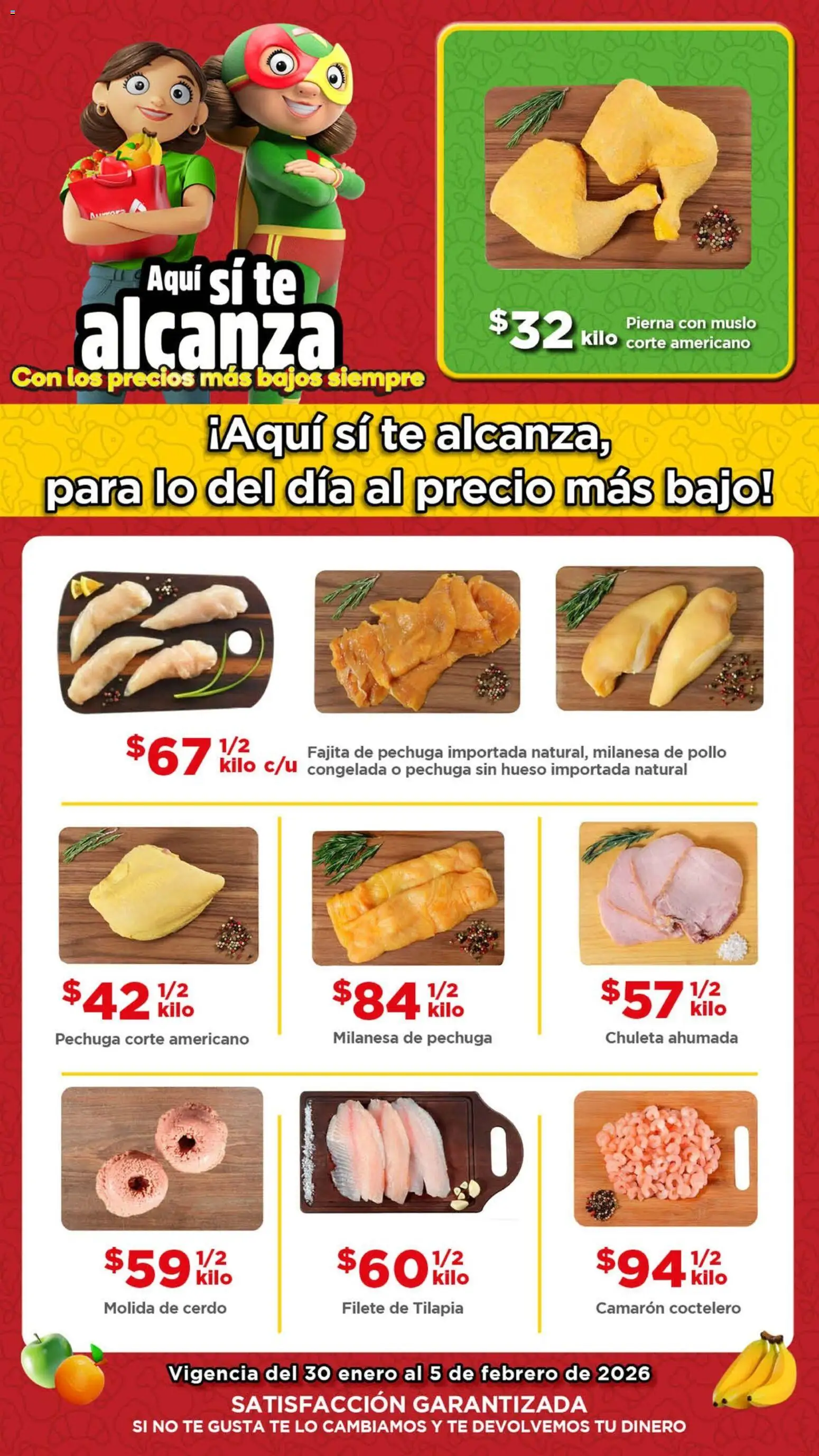 Nuevas ofertas de Bodega Aurrerá válidas en toda la República Mexicana desde el 30.01.2026. ¡Encuentra las mejores ofertas en Bodega Aurrerá folleto Aquí sí te alcanza ! | Página: 1