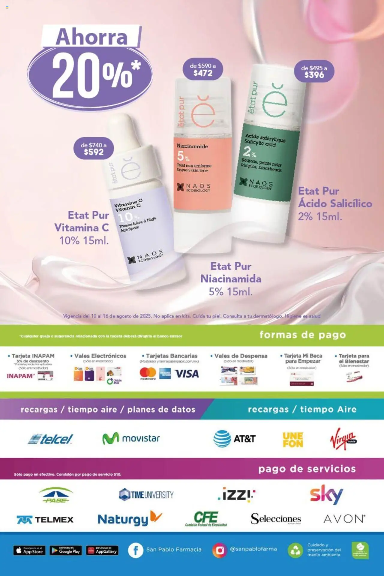 Nuevas ofertas de Farmacia San Pablo válidas en toda la República Mexicana desde el 10.08.2025. ¡Encuentra las mejores ofertas en Farmacia San Pablo catálogo! | Página: 14 | Productos: Banco, Despensa