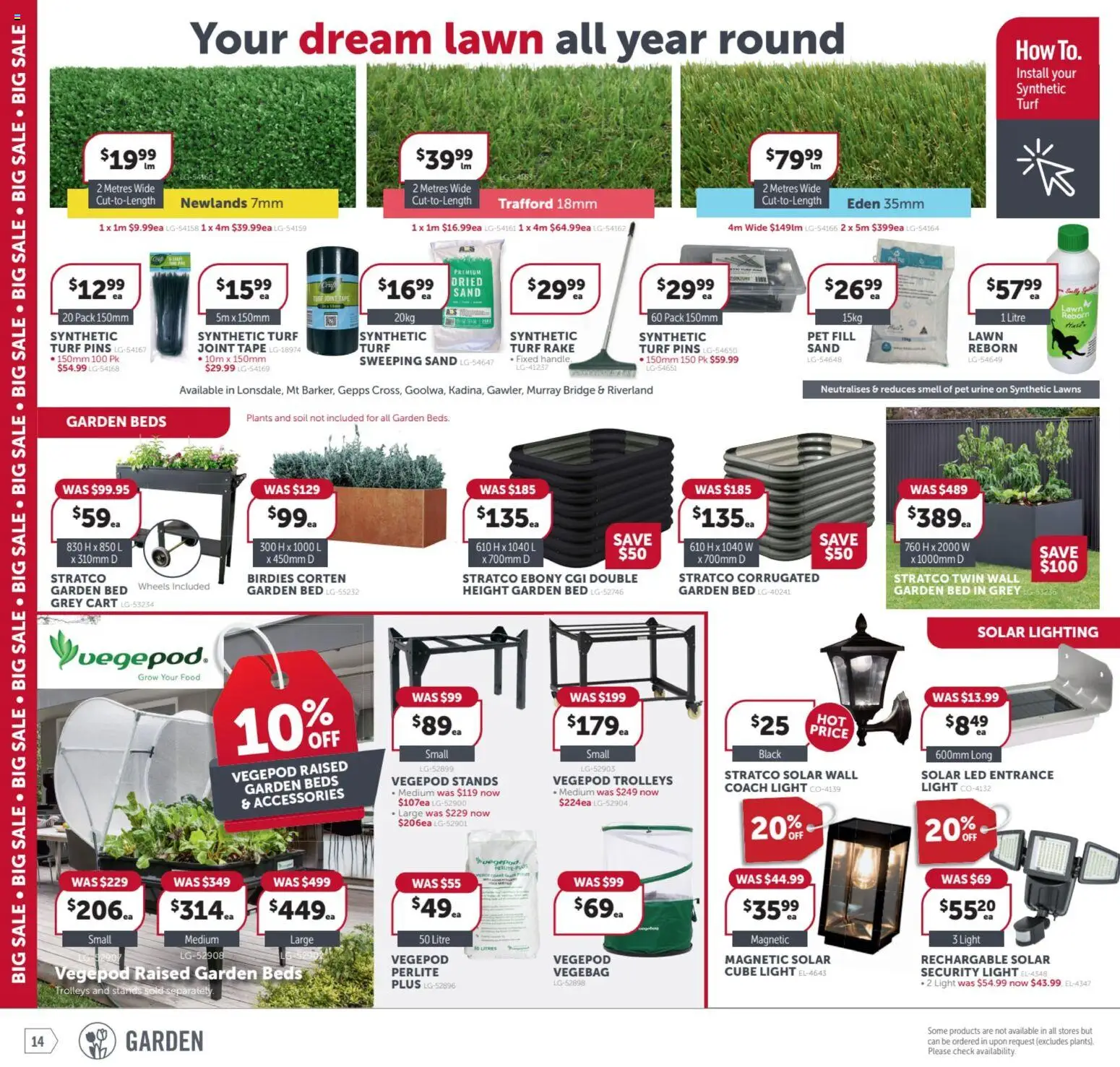 Stratco catalogue - valid from 06.03.2026 | Page: 14 | Products: Light, Rake, Solar lighting, Soil