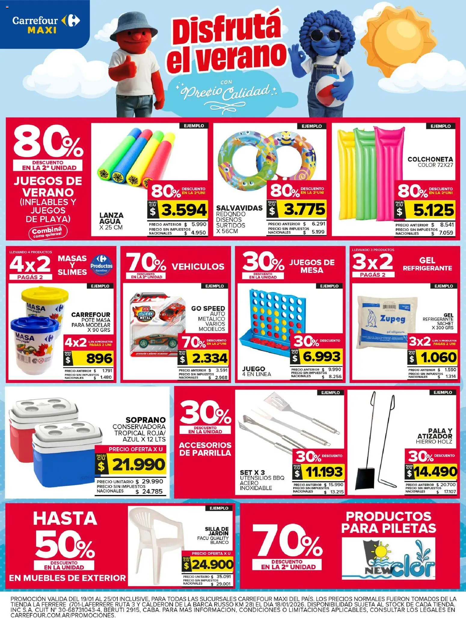 Carrefour Maxi catálogo │ válido desde el 19.01.2026 | Página: 27 | Productos: Parrilla, Colchoneta, Agua, Pala