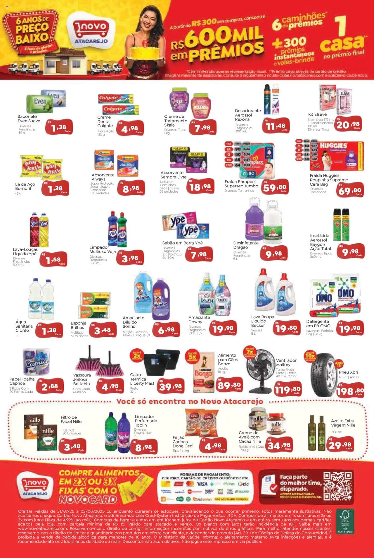 Novo Atacarejo Folheto - válido de 31.07.2025 | Página: 4 | Produtos: Shampoo, Baixo, Bebida, Cabo